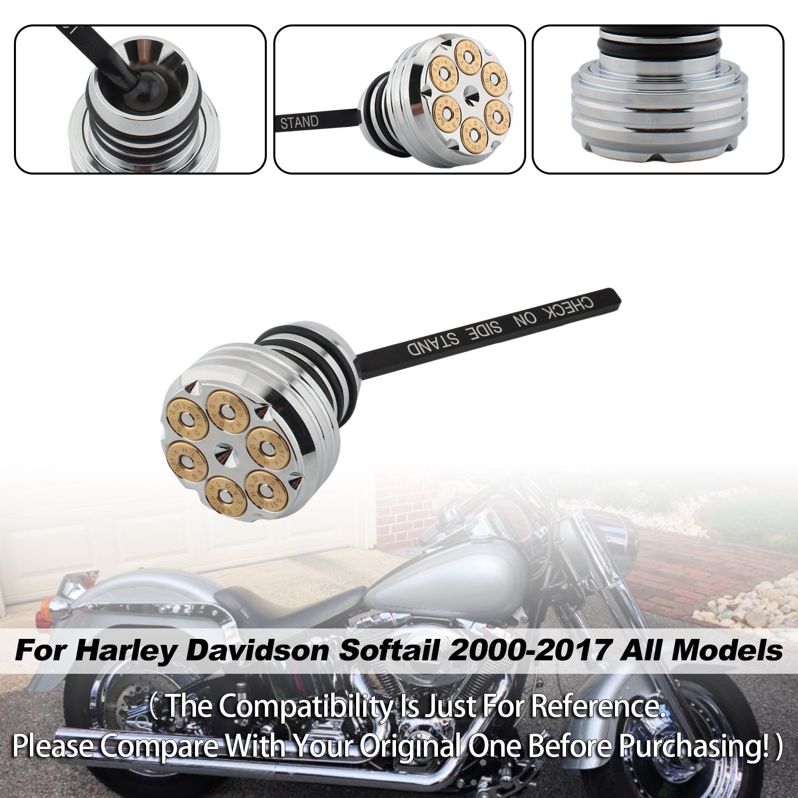 Tapa del tanque de medidor de aceite para Softail 2000-2017 Todos los modelos