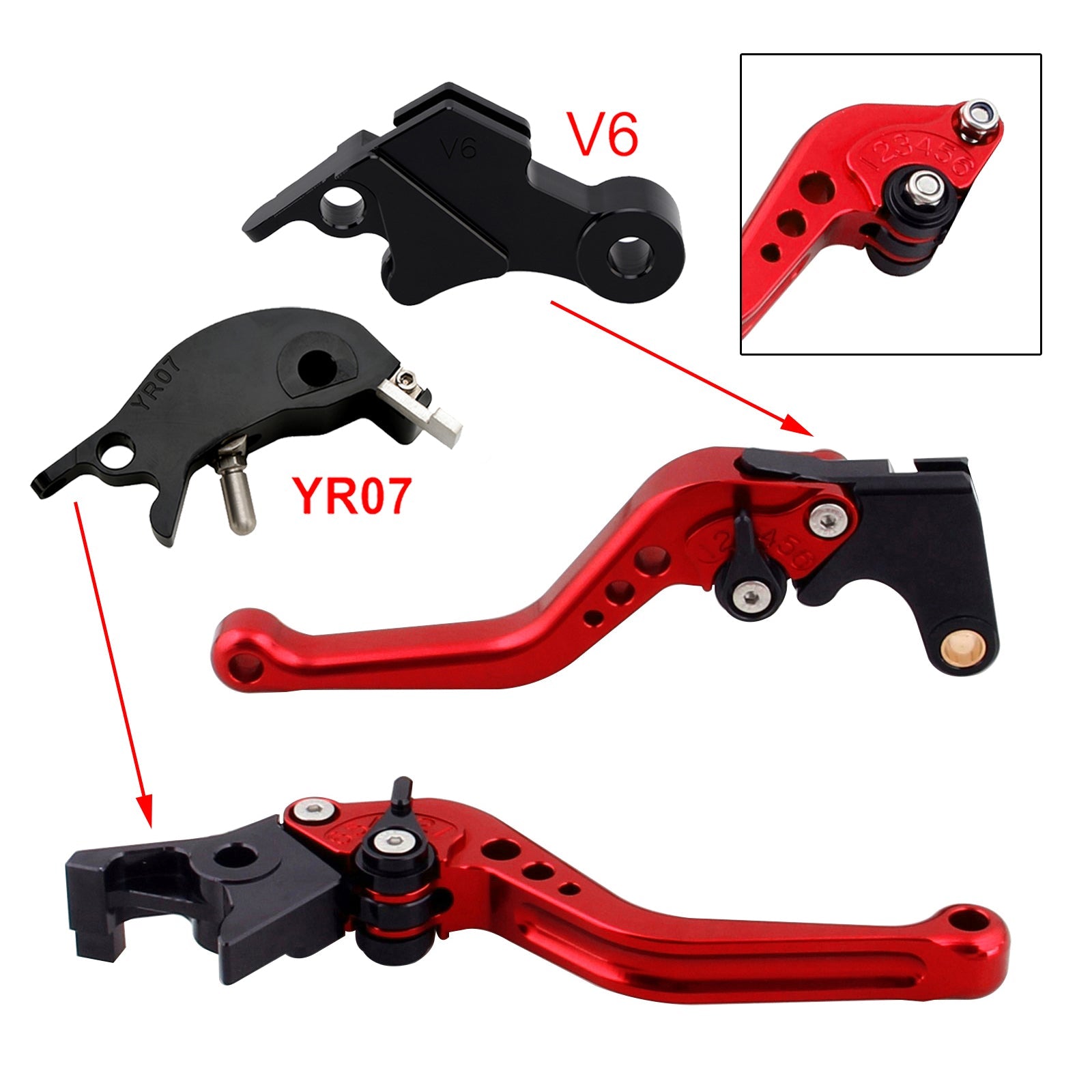 Nouveau levier de frein et d'embrayage court compatible avec YAMAHA XSR900 XSR900GP MT-09 MT-09SP 24-25