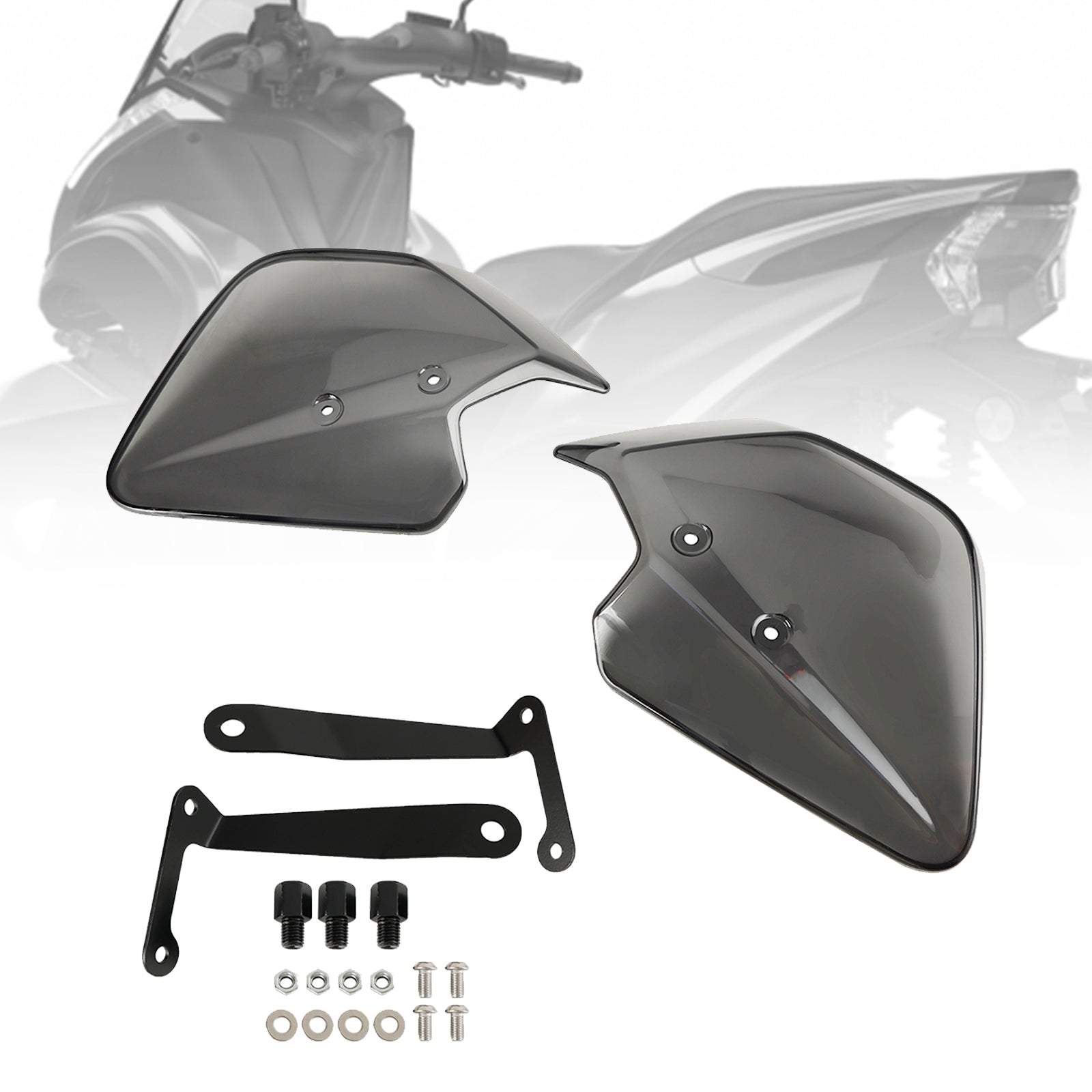 Protège-mains Moto Pour Yamaha Tricity 125/155 (2014-2017) - Plastique ABS Gris, Protection Vent Et Chocs - 3