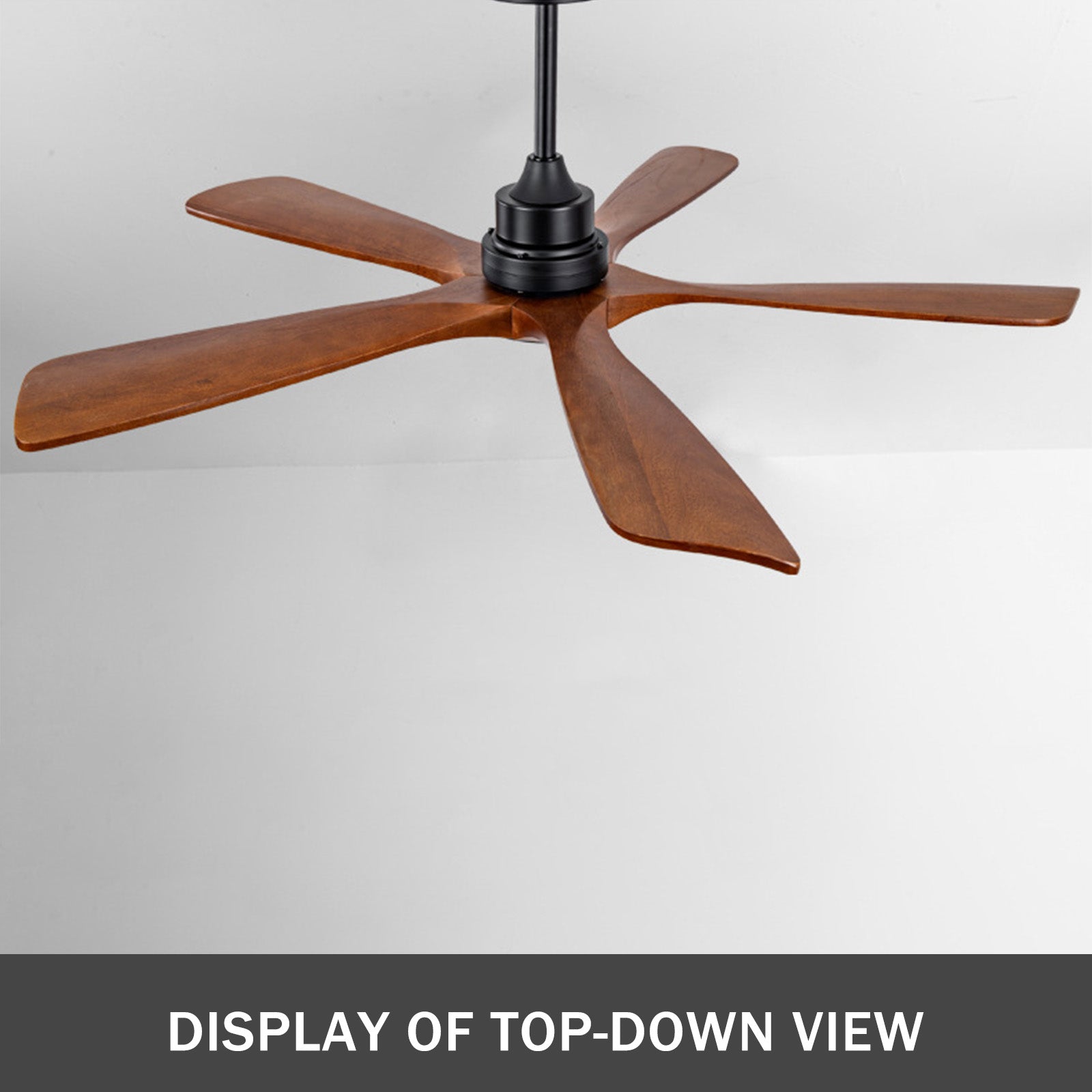 Ventilateur de Plafond Silencieux 60" avec Éclairage – Pales en Bois Massif pour Grandes Pièces, Télécommande/App