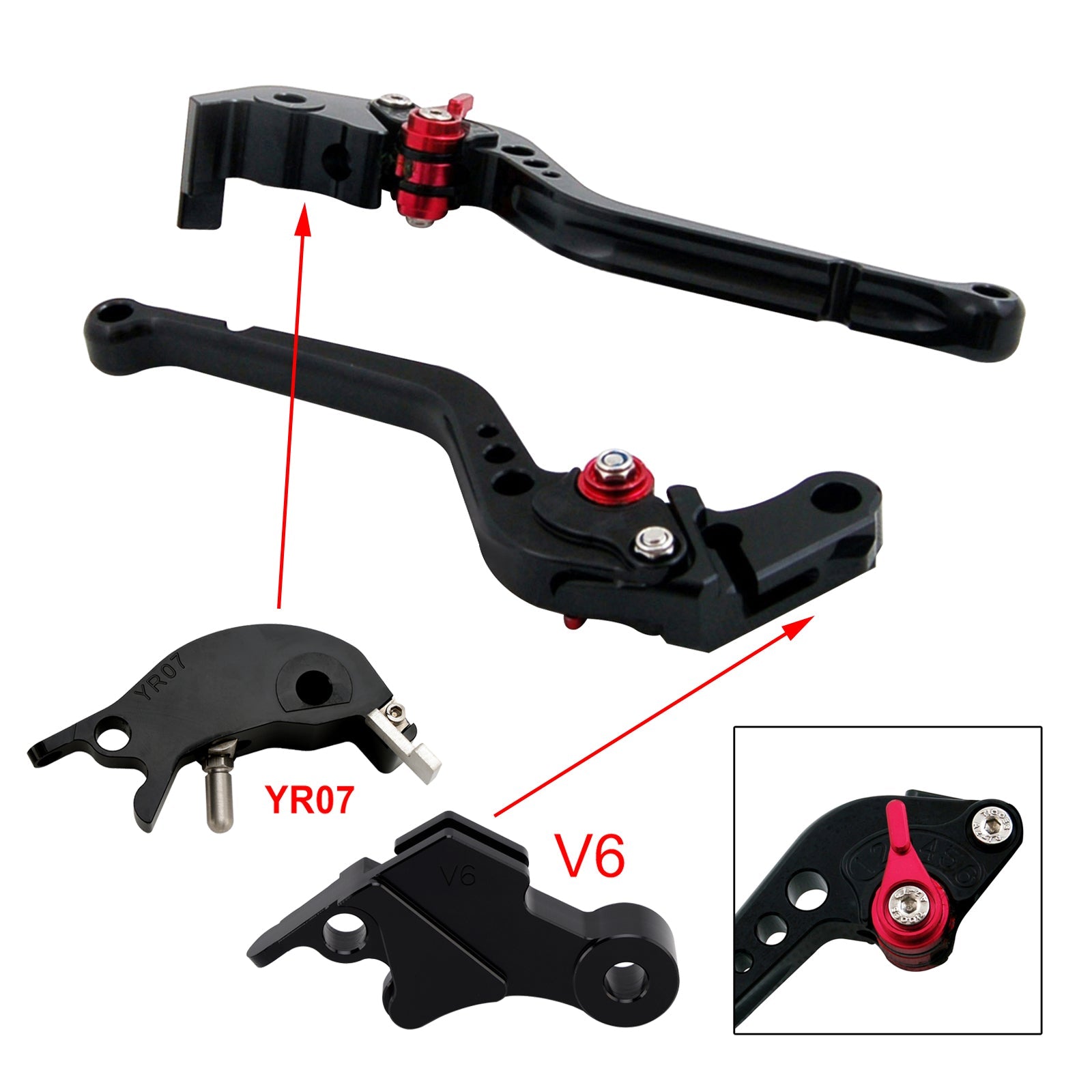 Levier de frein et d'embrayage long compatible avec YAMAHA XSR900 XSR900GP MT-09 MT-09SP 2024-2025