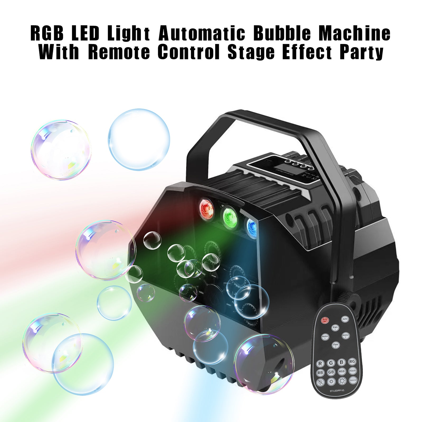 Automatische Bubble Machine RGB LED-lamp met afstandsbedieningseffect Party