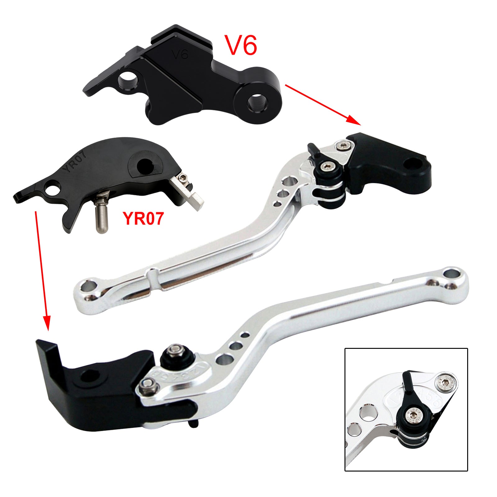 Levier de frein et d'embrayage long compatible avec YAMAHA XSR900 XSR900GP MT-09 MT-09SP 2024-2025
