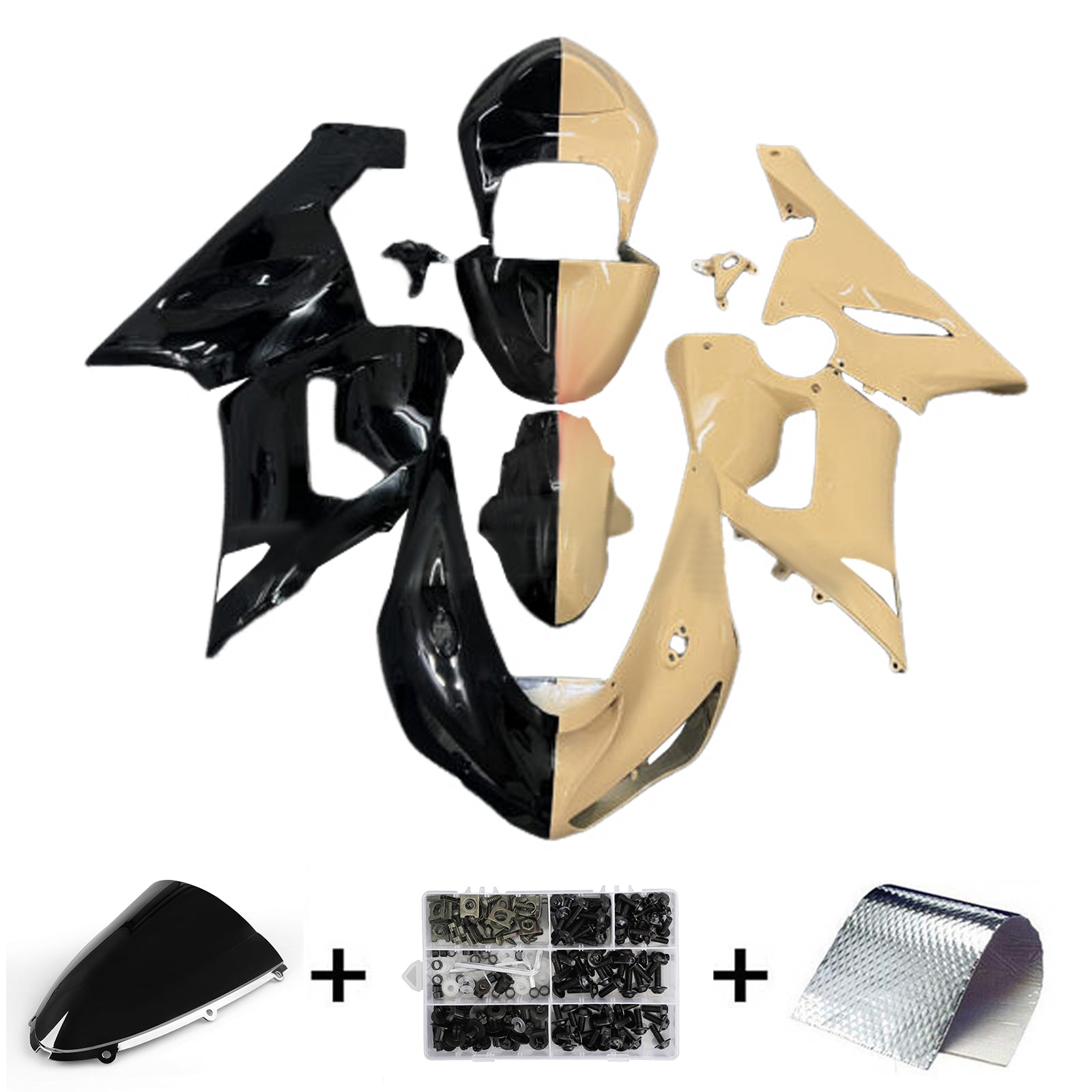 Kit de carénage par injection, carrosserie en plastique ABS pour Kawasaki ZX6R 636 2005-2006