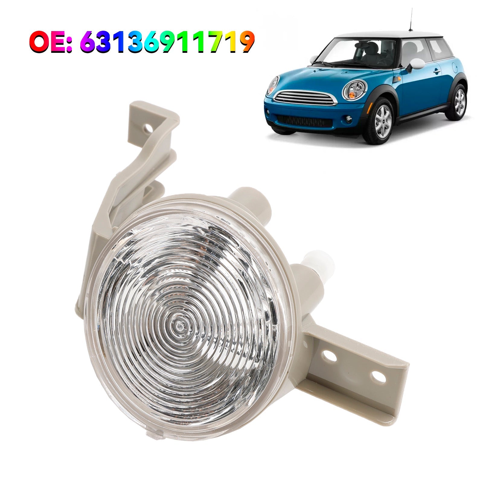 Richtingaanwijzer linksvoor, heldere lens 63136911719 voor Mini Cooper