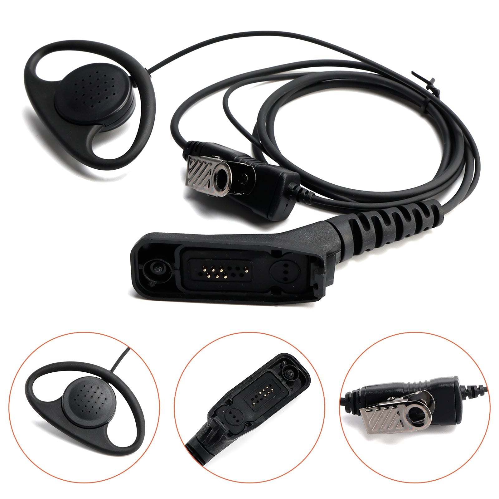 Casque audio à grand contour d'oreille type 8268-614-D pour XPR6350 XiRP8208 DP3401 DGP6150 GP338D
