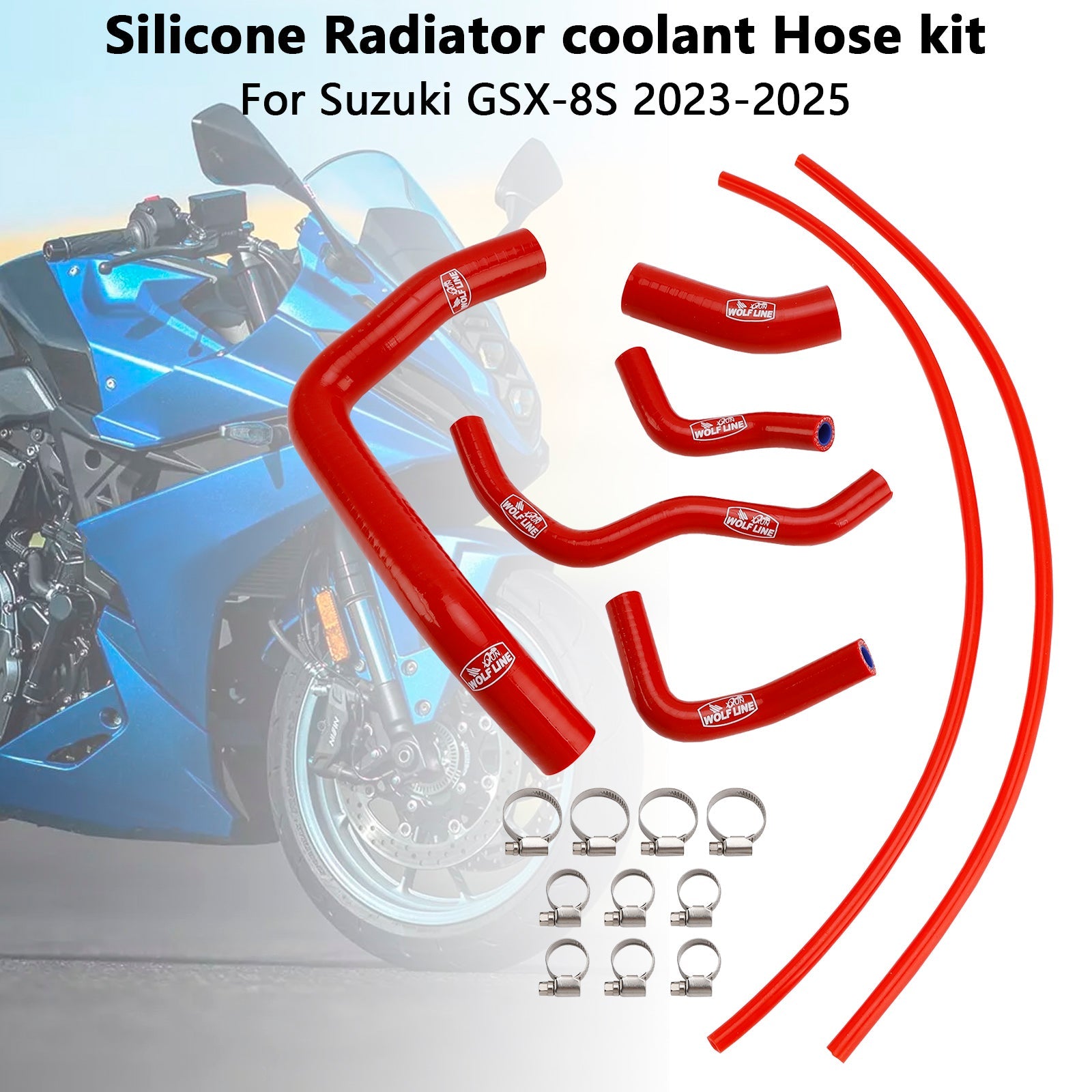 Durite de refroidissement en silicone pour radiateur Suzuki GSX-8S 2023-2025