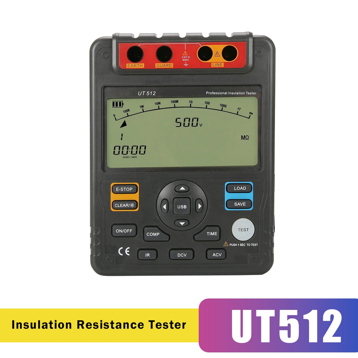 UT512 Isolatieweerstandstester Voltmeter Autobereik 2500V 100GΩ