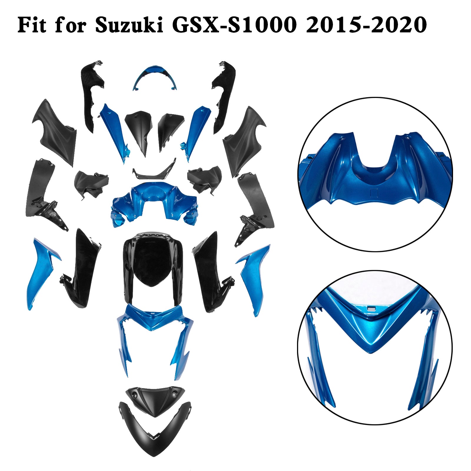Kit de carénage de carrosserie en plastique injecté pour Suzuki GSX-S 1000 GSXS 2015-2020