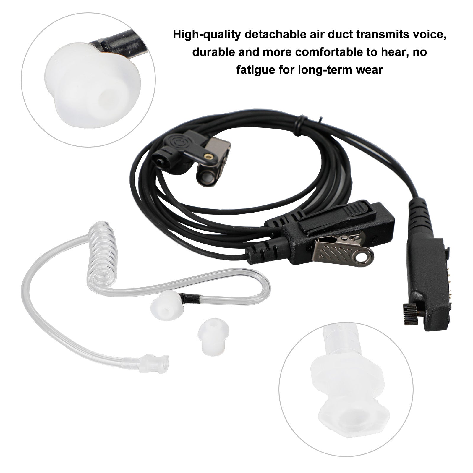 Casque de micro PTT à tube acoustique ajustement pour SEPURA STP8000 STP8030 STP8035 STP8038