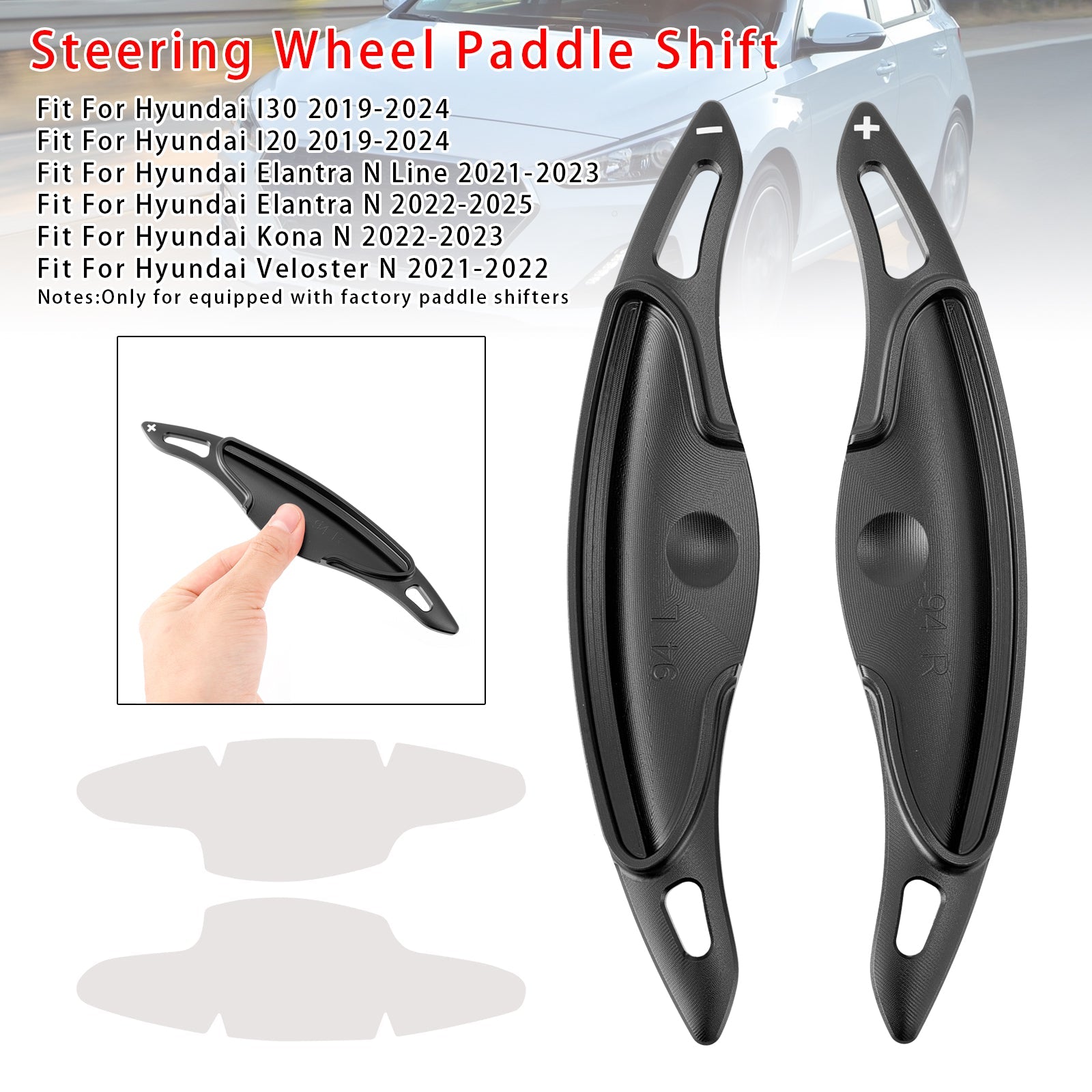 Extension de palettes de changement de vitesse au volant pour Hyundai Elantra i30 en aluminium
