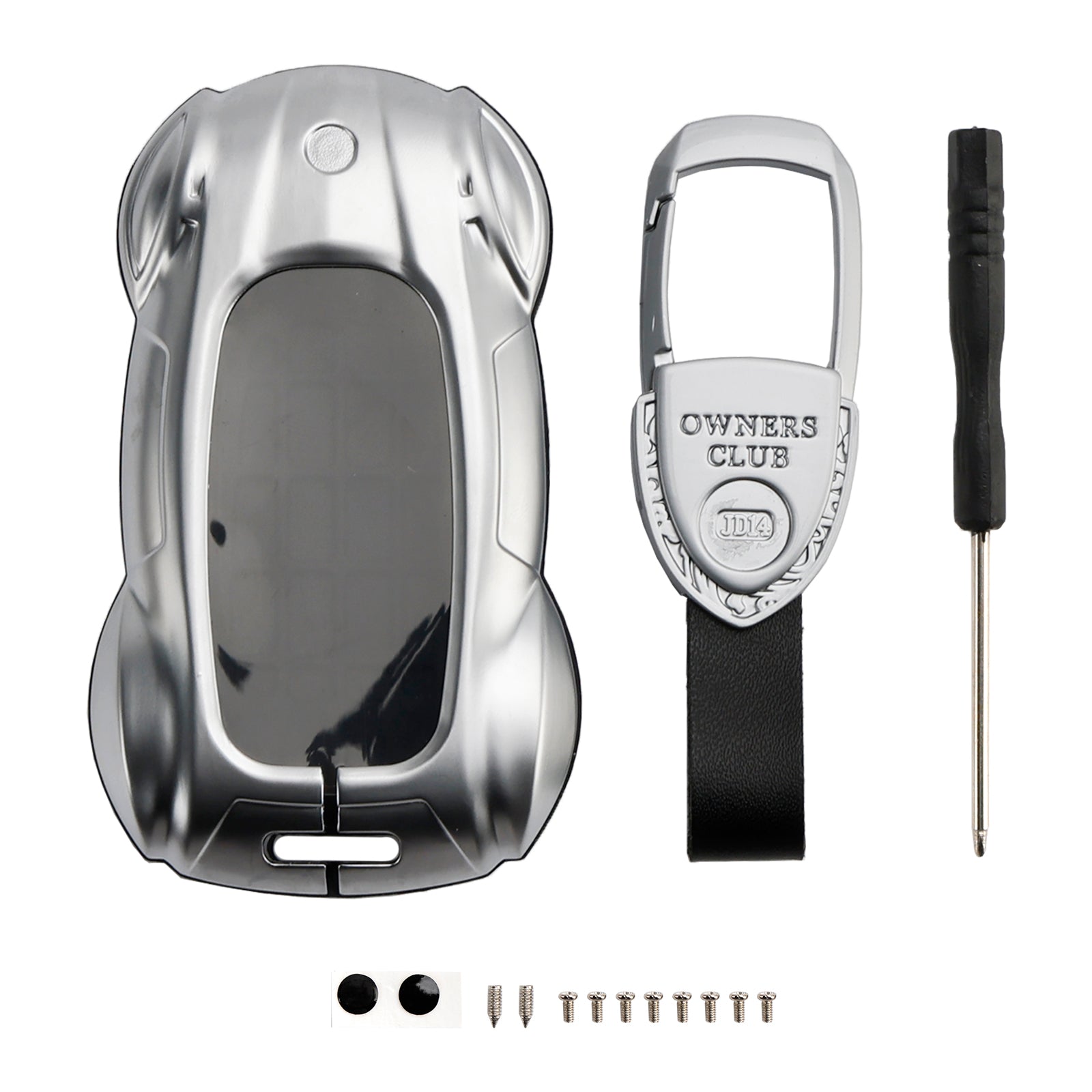 Étui argenté en cuir, alliage de zinc et pour clé de voiture Lexus ES260h/RX350h/LS500h