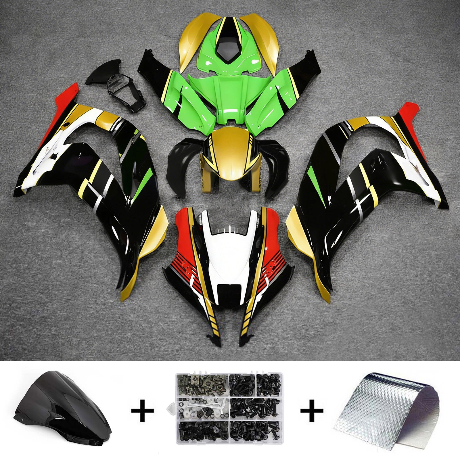 Kit de carénage en plastique ABS injecté compatible avec Kawasaki ZX10R 2016-2020