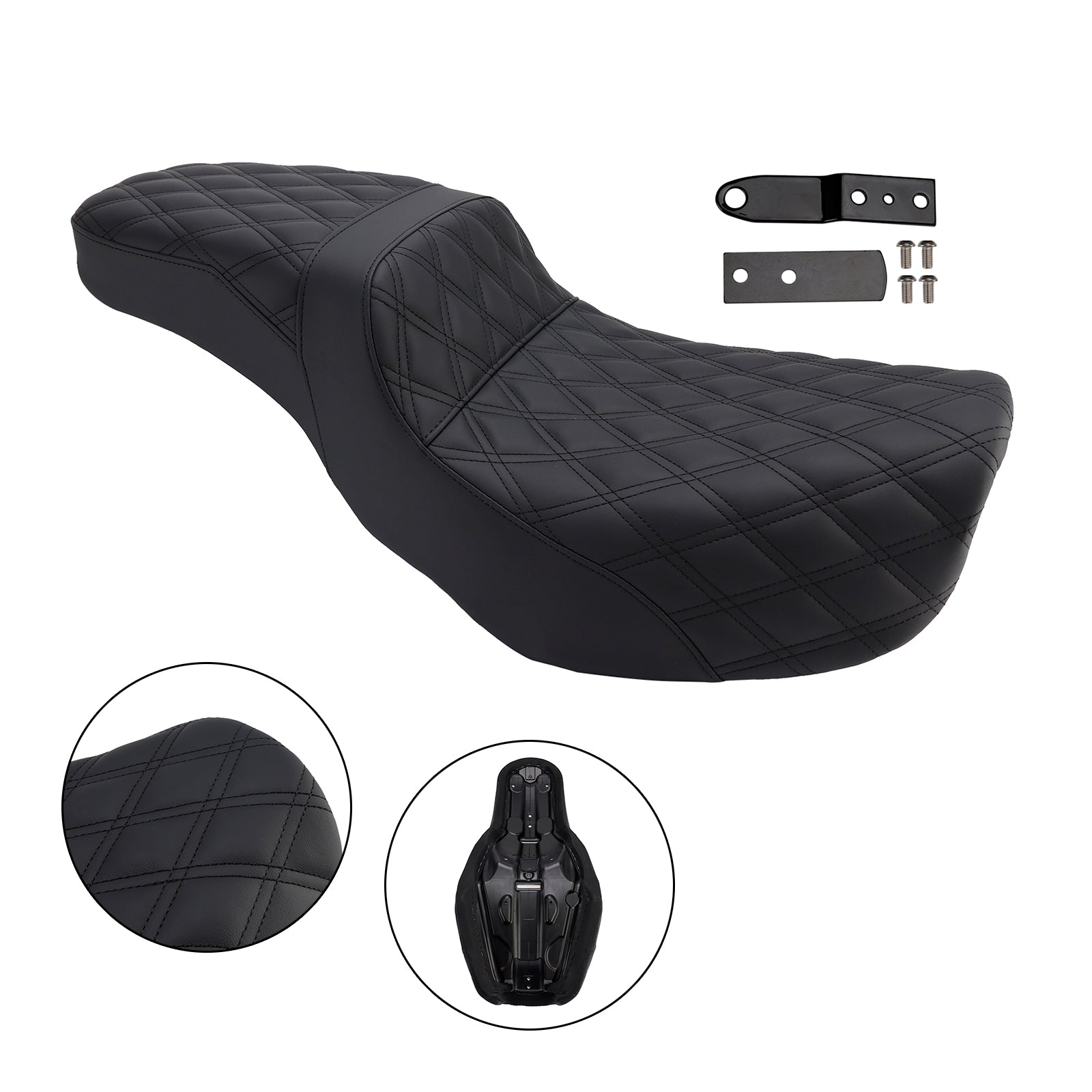 Coussin de selle passager avant et arrière compatible avec Dyna FXD 2006-2017 FLD Fat Boy