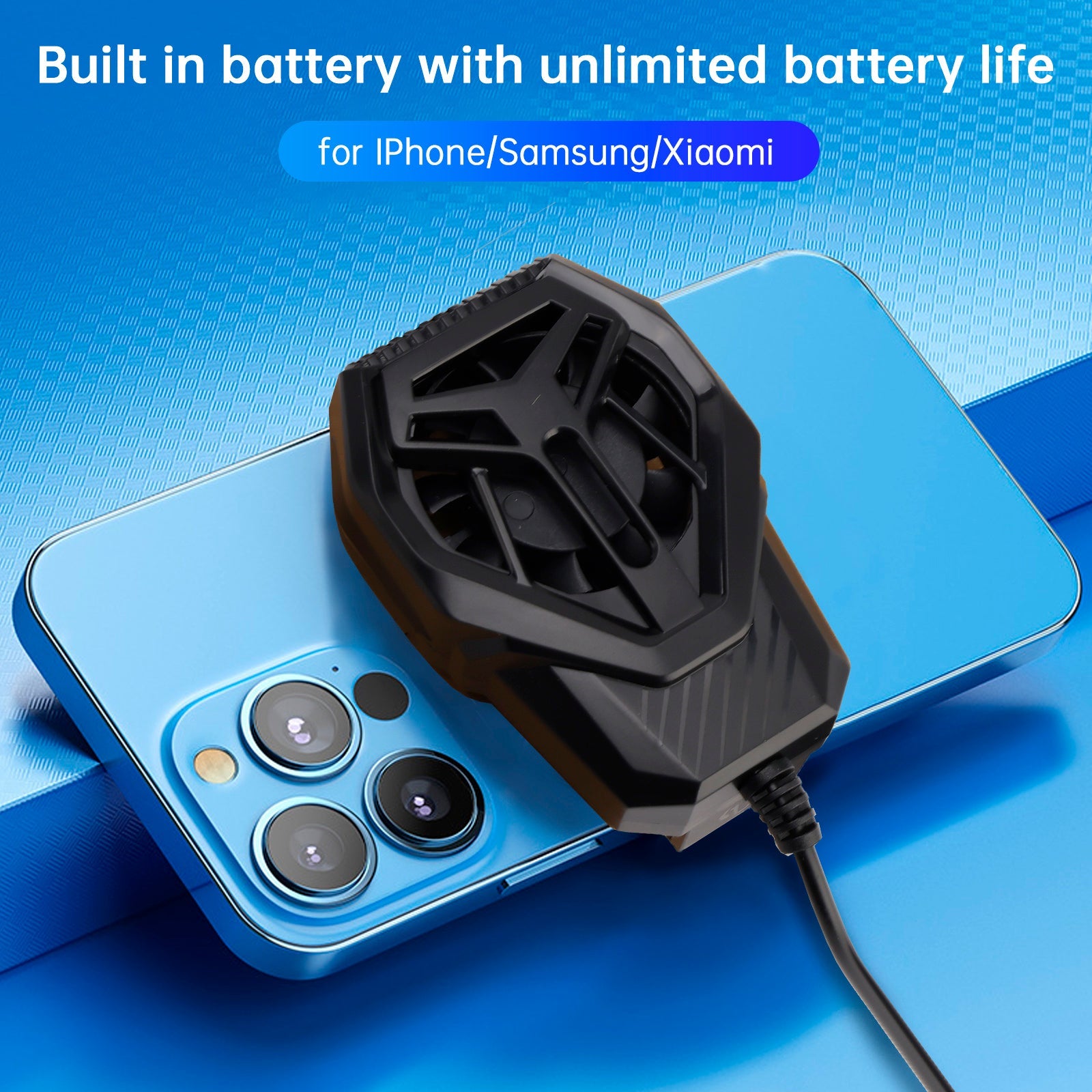 Radiateur de refroidissement à air pour téléphone portable S-01 avec clip arrière