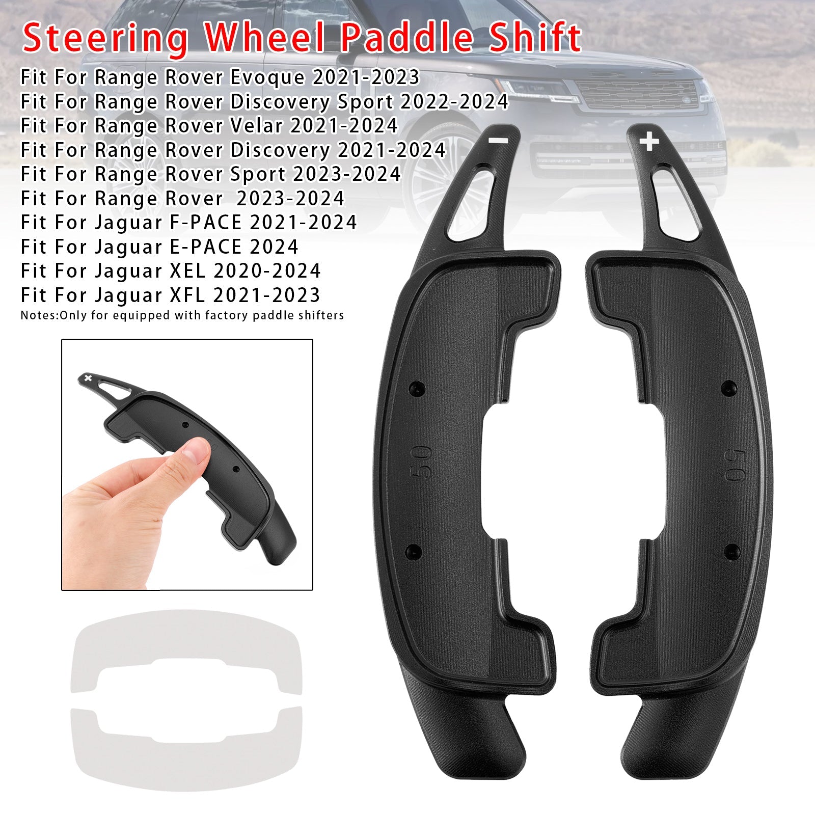 Nopeudenmuutoskuormalaavien laajennus ohjauspyörä, alumiini, Range Rover Jaguarille