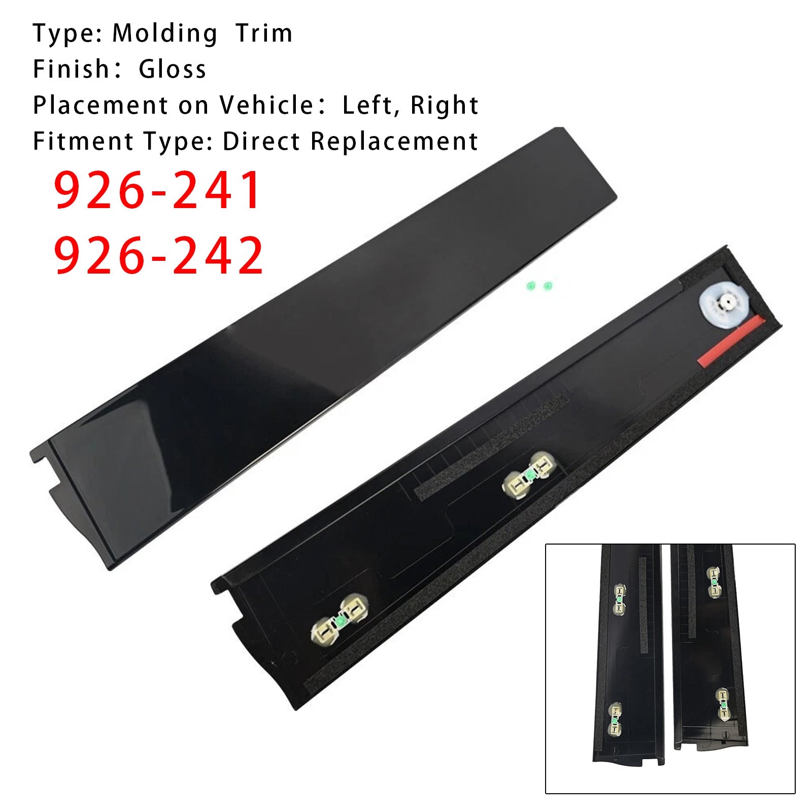 Garniture de montant B de porte gauche et droite pour Chevy Tahoe, GMC Yukon et Suburban 2015-2020