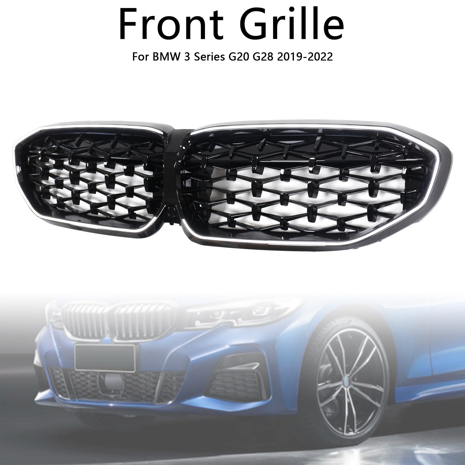 Grille de calandre Diamond Kidney pour BMW Série 3 G20 2019-2022 51138072085