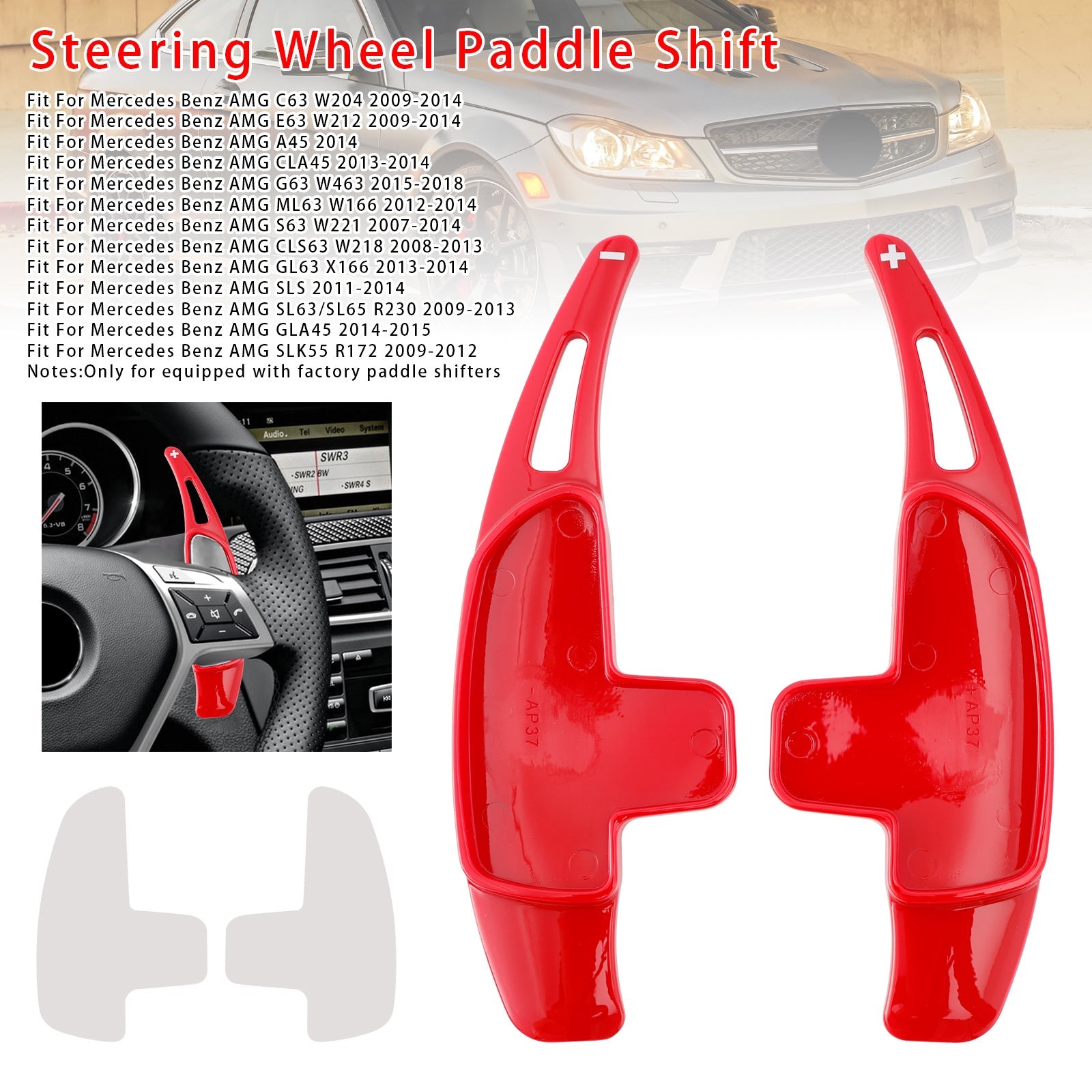 Extensión de paletas de cambio de velocidad detrás del volante para Mercedes Benz AMG C63