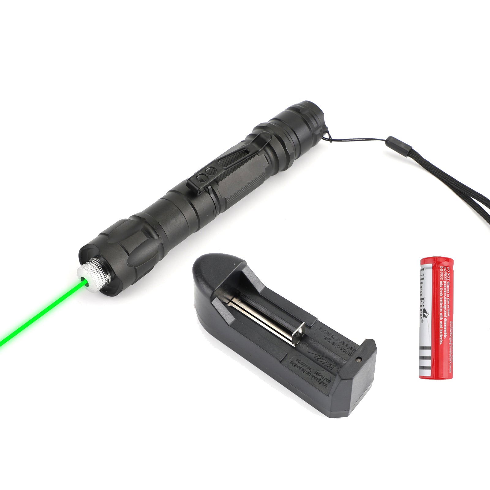 Penna puntatore laser verde militare da 100 miglia 532 nm, raggio visibile, batteria, cappuccio a stella