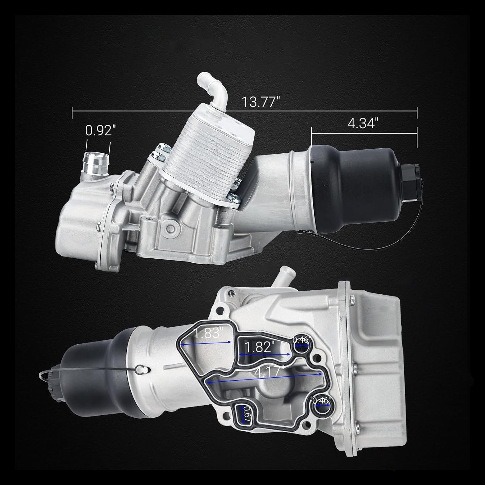 Ensemble de filtre à huile de refroidisseur d'huile moteur A4 A4 Quattro 2.0L 2005-2009 06F115397J 06F115397H 918-592