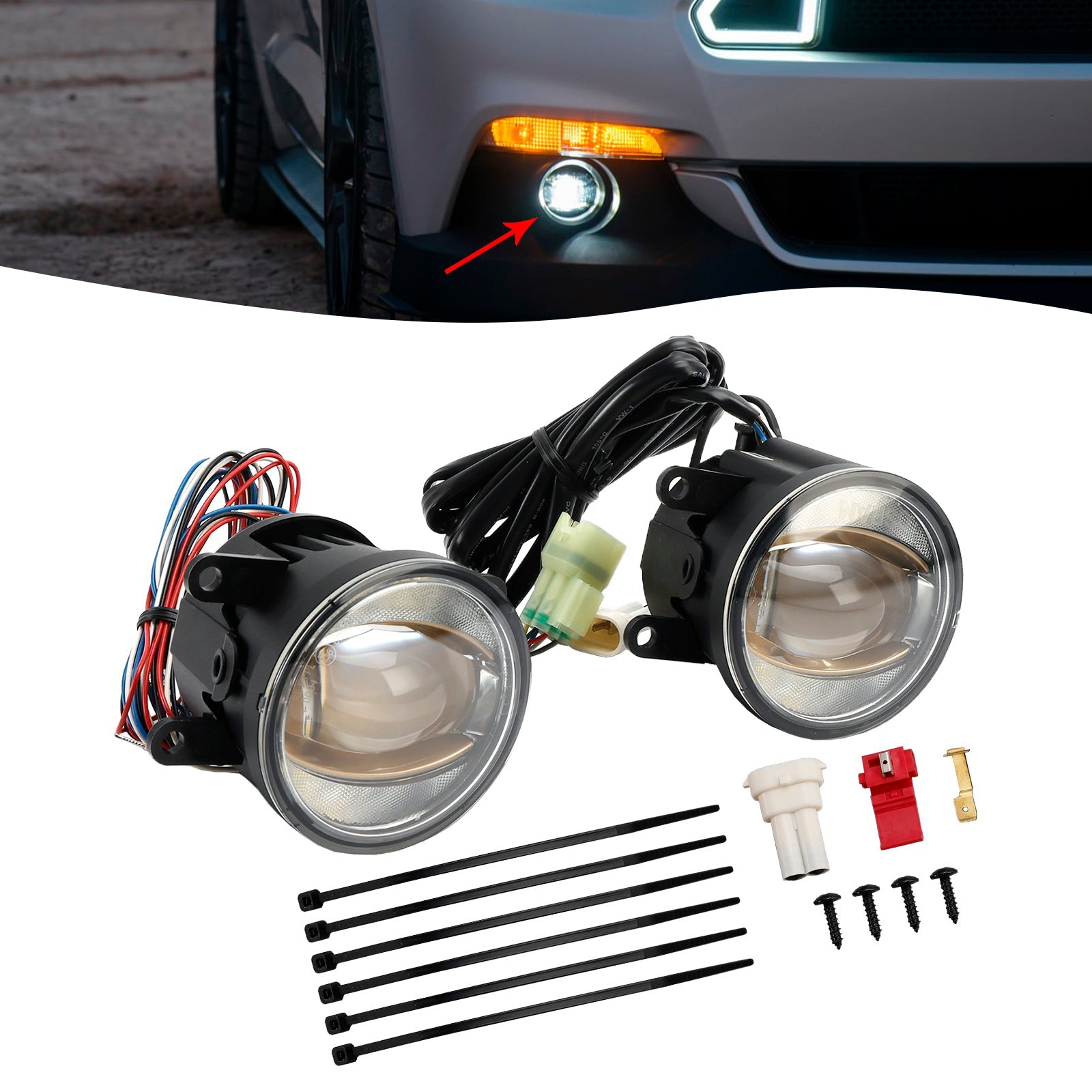Phare de voiture LEDtiving FOG DRL Gold Edition 90 mm 6 000 K pour OSRAM