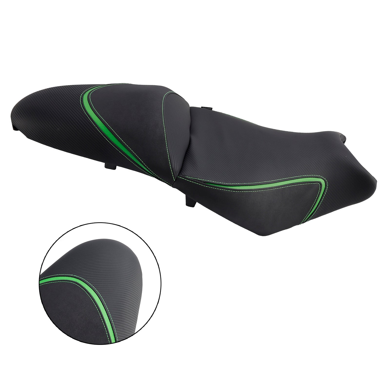 Selle pilote/passager complète coussinée verte pour Kawasaki Versys 650 2022-2024