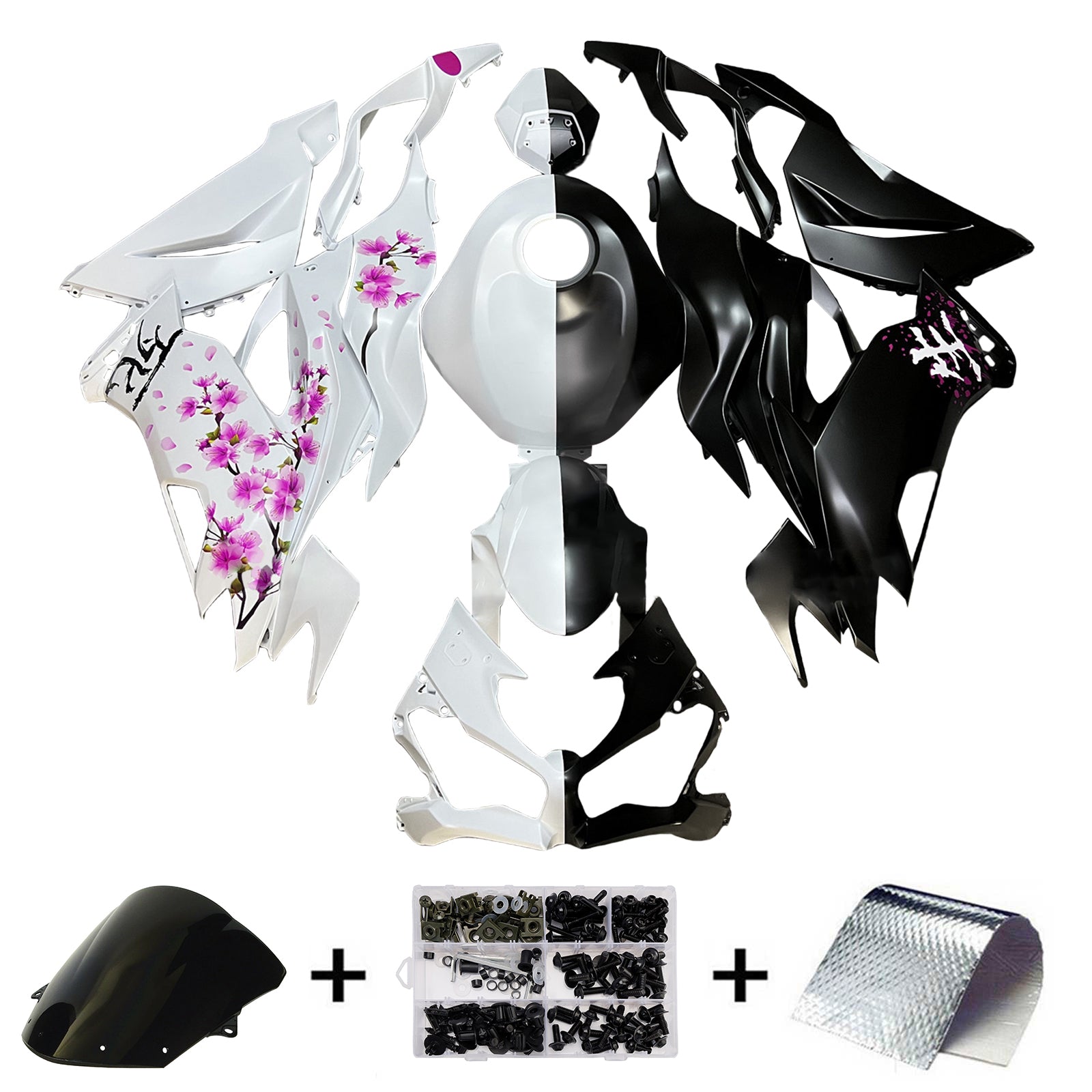 Kit di carenatura a iniezione, corpo in plastica ABS per Kawasaki ZX6R 2019-2023