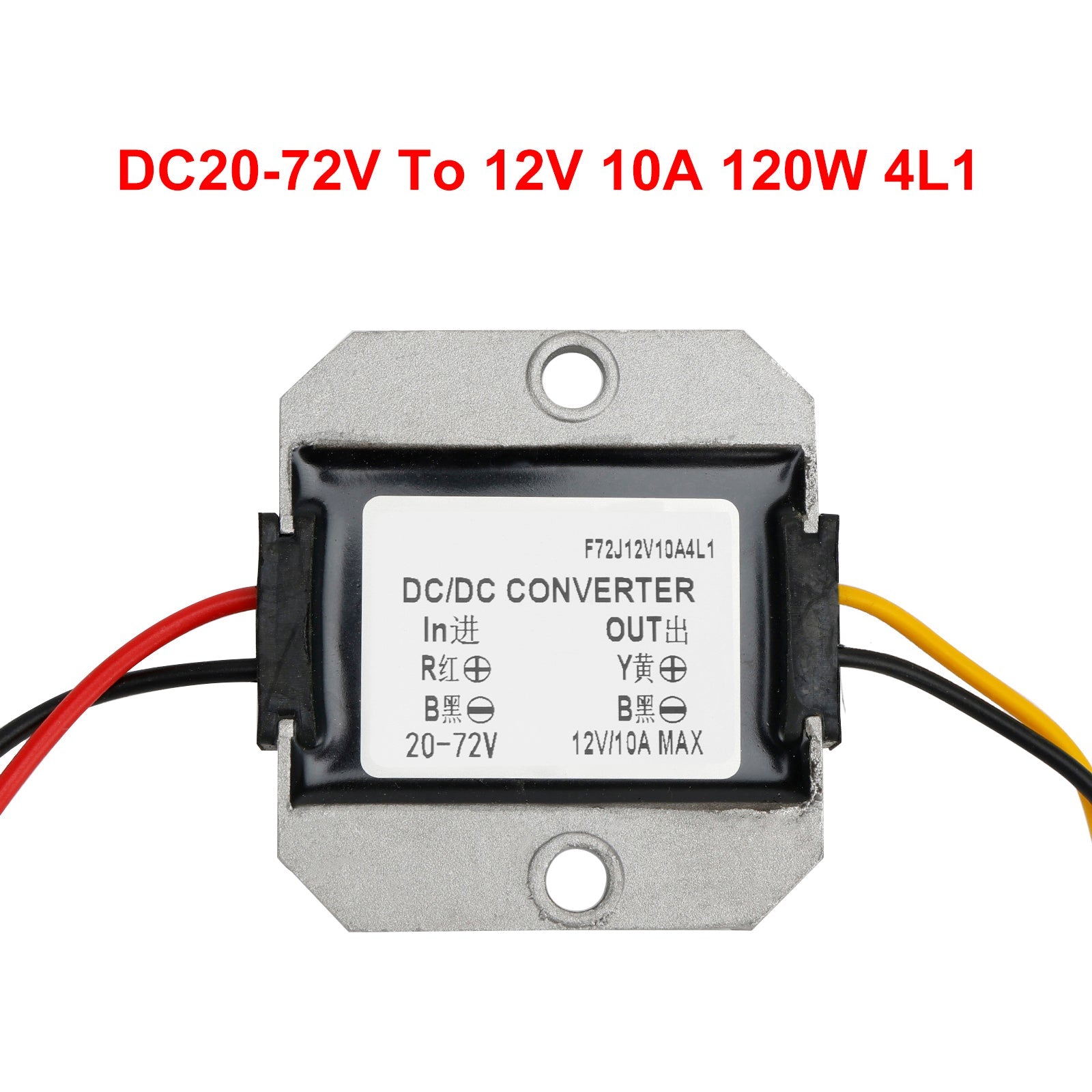 DC-DC-converter waterdicht 20-72 V, spanning verlagen tot 12 V, vermogensmodule 10 A