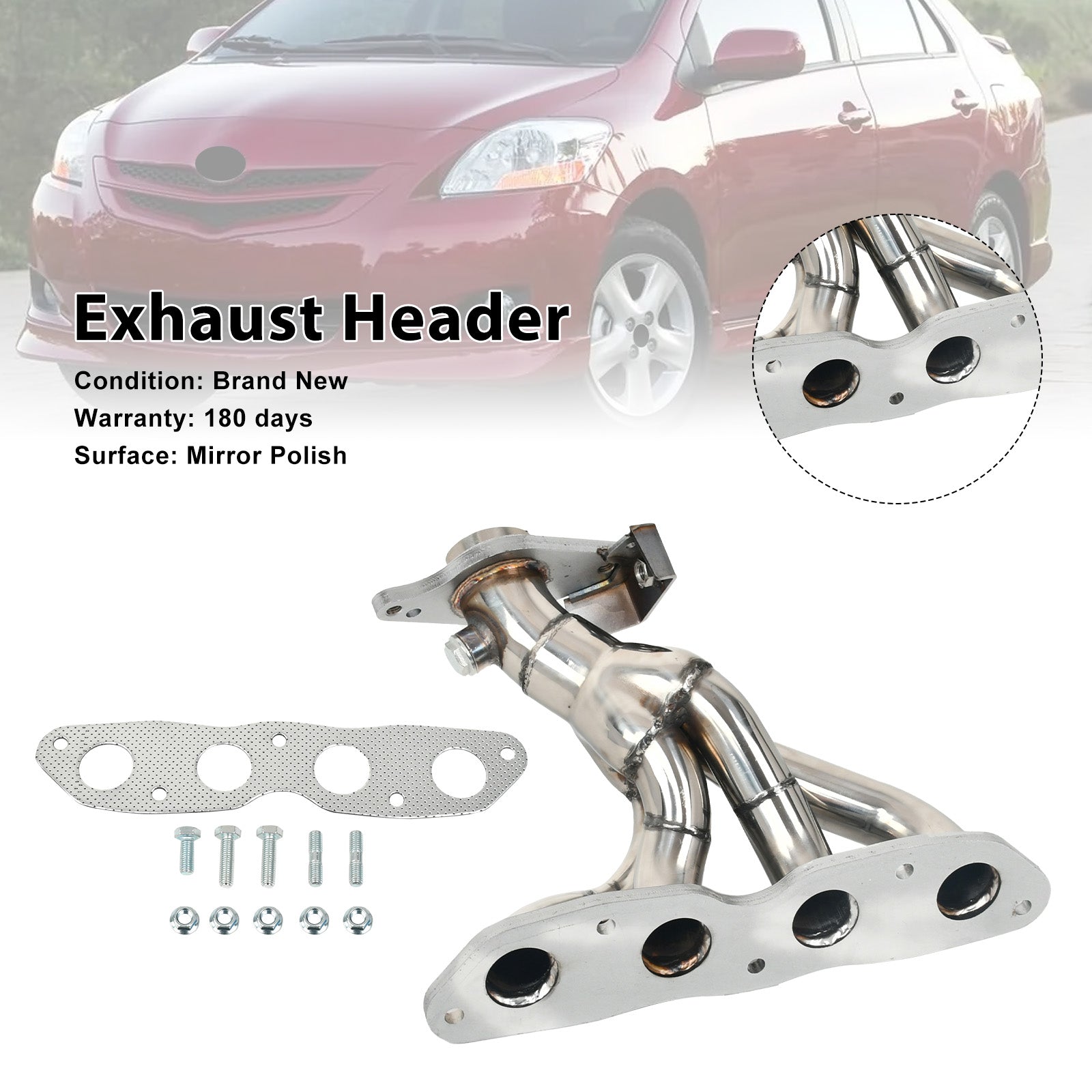 Kolektor wydechowy ze stali nierdzewnej 4-1 do Toyoty Yaris 1.5L (2006-2010)
