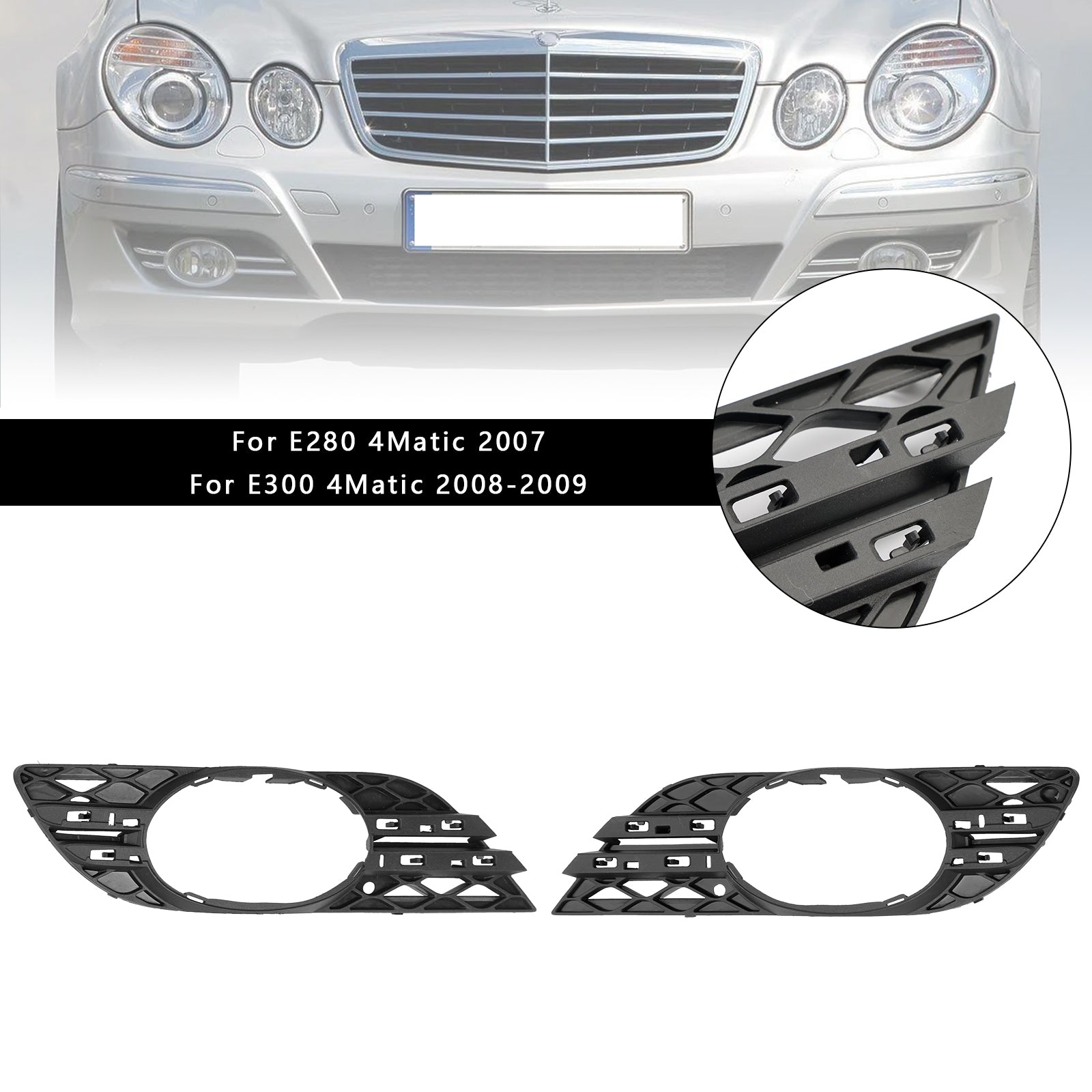 2kpl sumuvaloverhoilusarja Mercedes Benz E-luokkaan W211 E300 4Matic 2008-2009 2118850822 MB1038115
