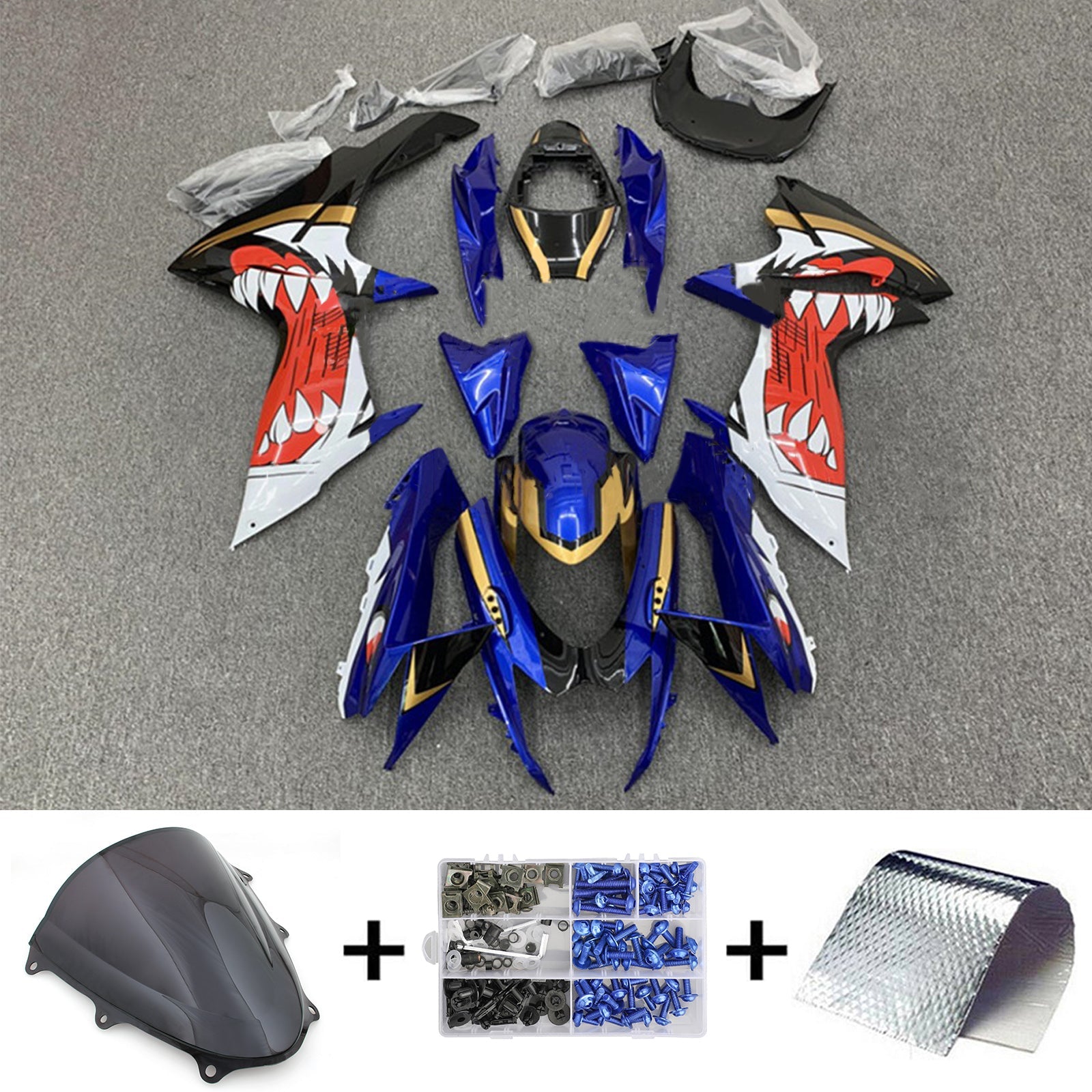 Amotopart Suzuki GSXR 600/750 2011-2023 K11 Kit carena carrozzeria in plastica ABS