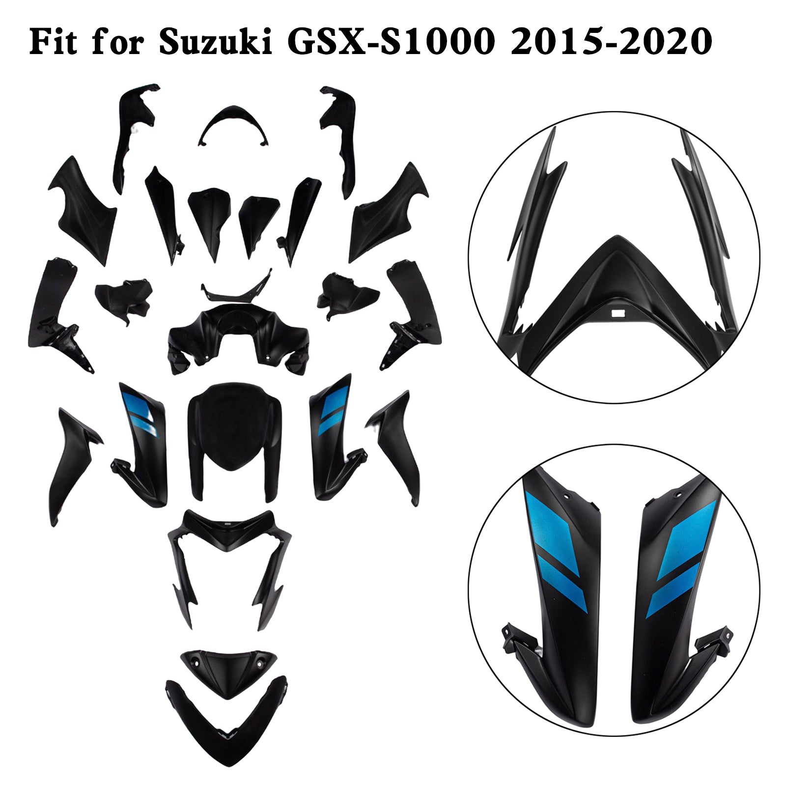 Kit de carénage de carrosserie en plastique injecté pour Suzuki GSX-S 1000 GSXS 2015-2020