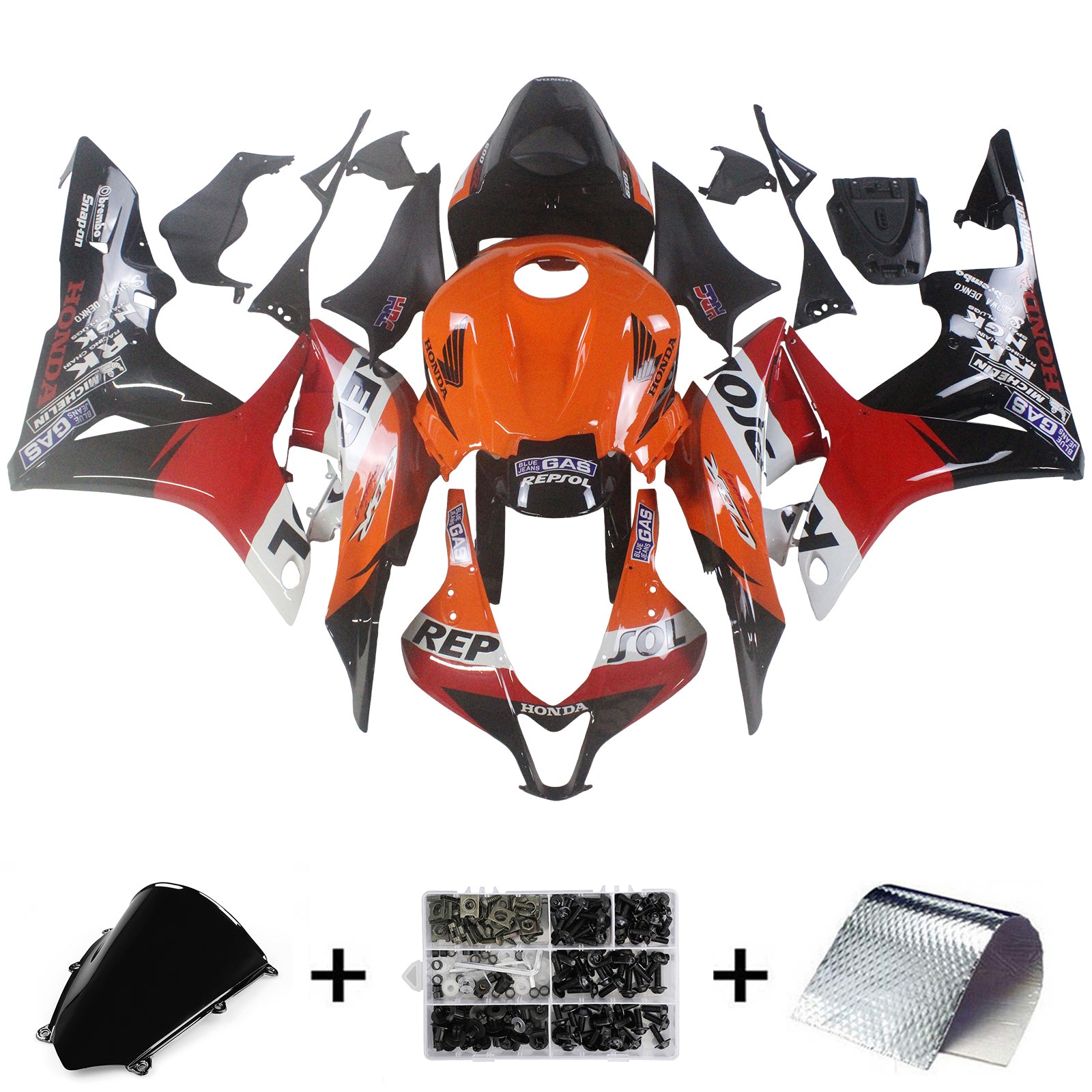 Kit de carénage par injection , carrosserie en plastique ABS Pour Honda CBR600RR 2007-2008