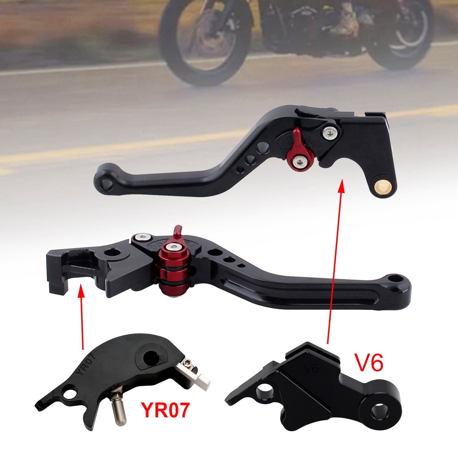 Nouveau levier de frein et d'embrayage court compatible avec YAMAHA XSR900 XSR900GP MT-09 MT-09SP 24-25