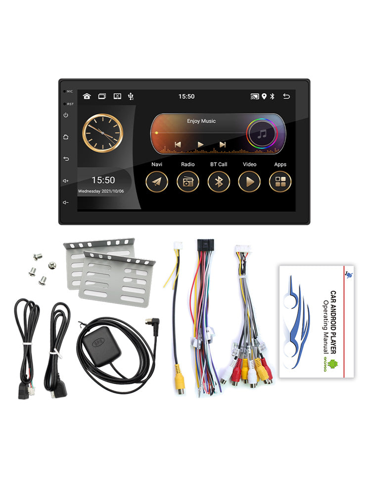 7 Android 10 GPS WiFi Bluetooth Car Stéréo MP5 Lecteur Carplay + 4 Caméra LED