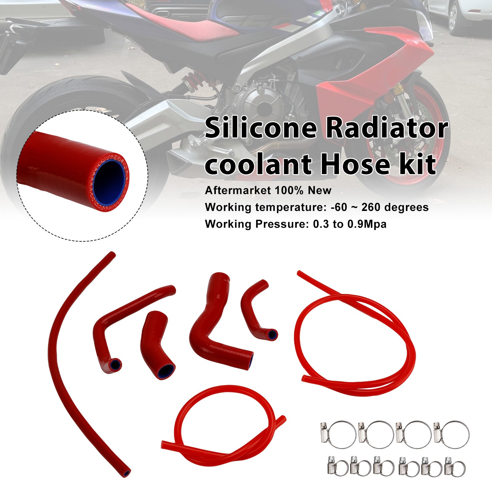 Durite de refroidissement en silicone pour radiateur Aprilia RS 660 (2021-2025)