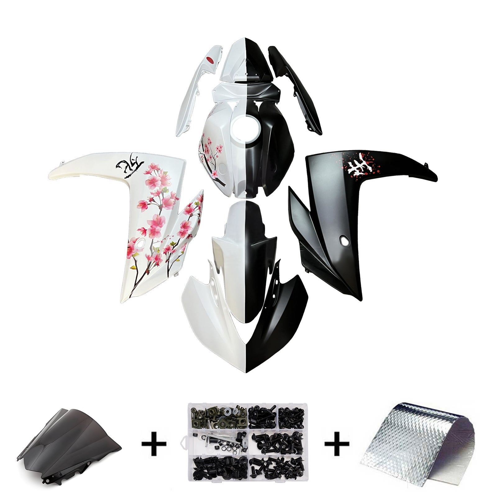 Kit de carénage injecté ABS pour Yamaha YZF-R3 2014-2018 et R25 2015-2017