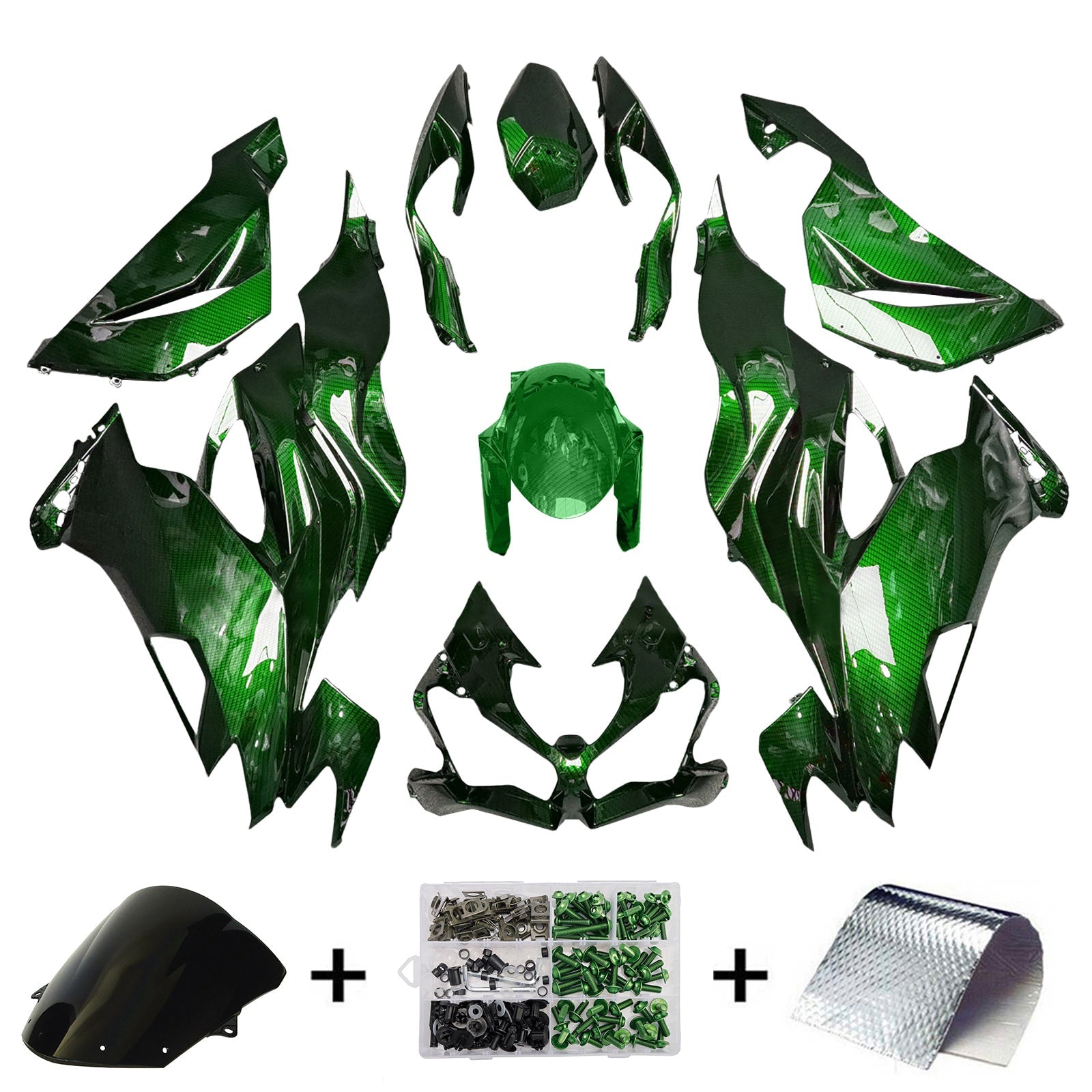 Kit di carenatura a iniezione, corpo in plastica ABS per Kawasaki ZX6R 2019-2023