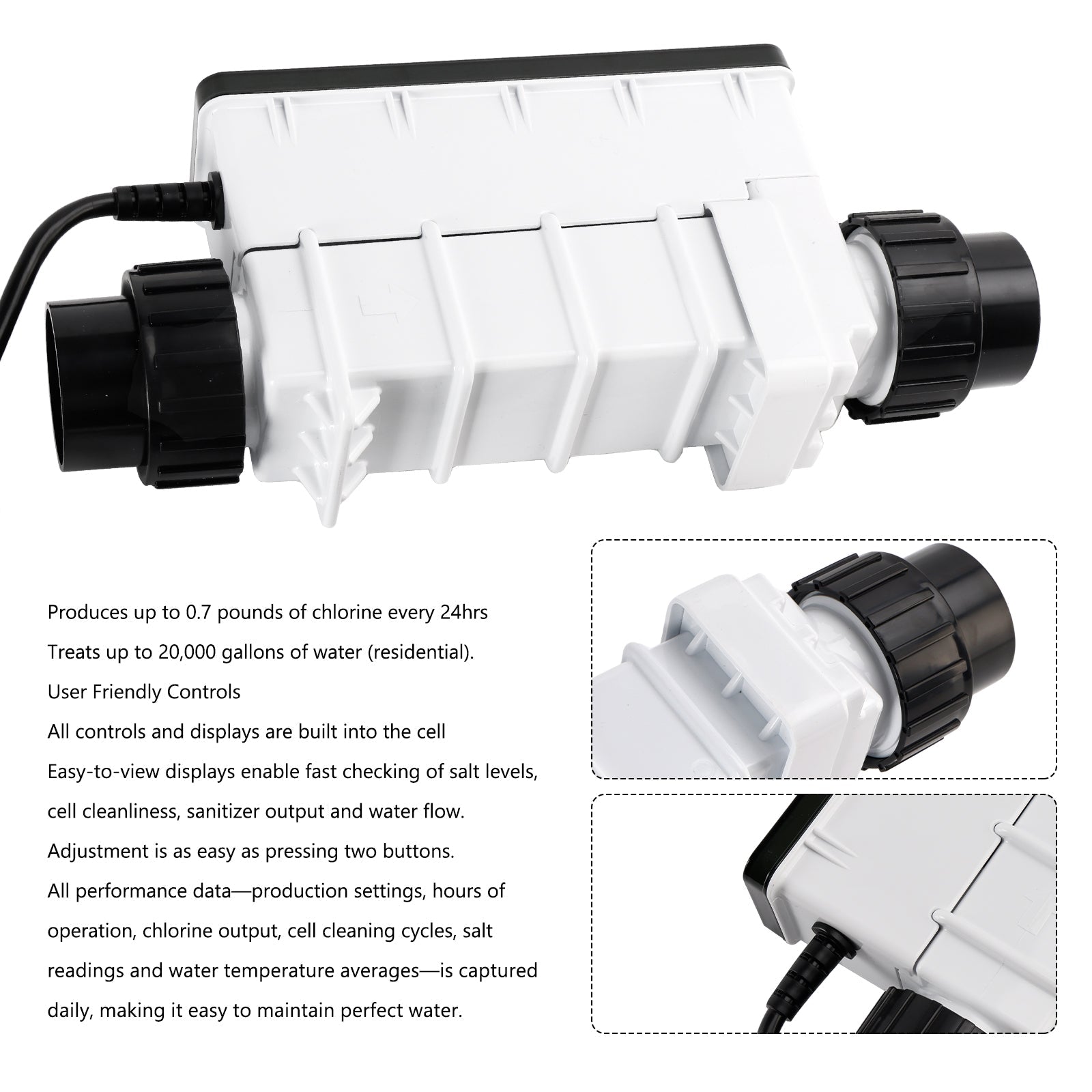 Sel Chloter IC20 EC-520554 para 20 000 galones de piscina de agua salada