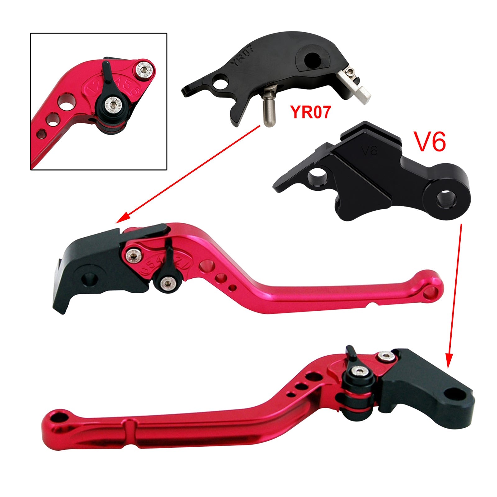 Levier de frein et d'embrayage long compatible avec YAMAHA XSR900 XSR900GP MT-09 MT-09SP 2024-2025