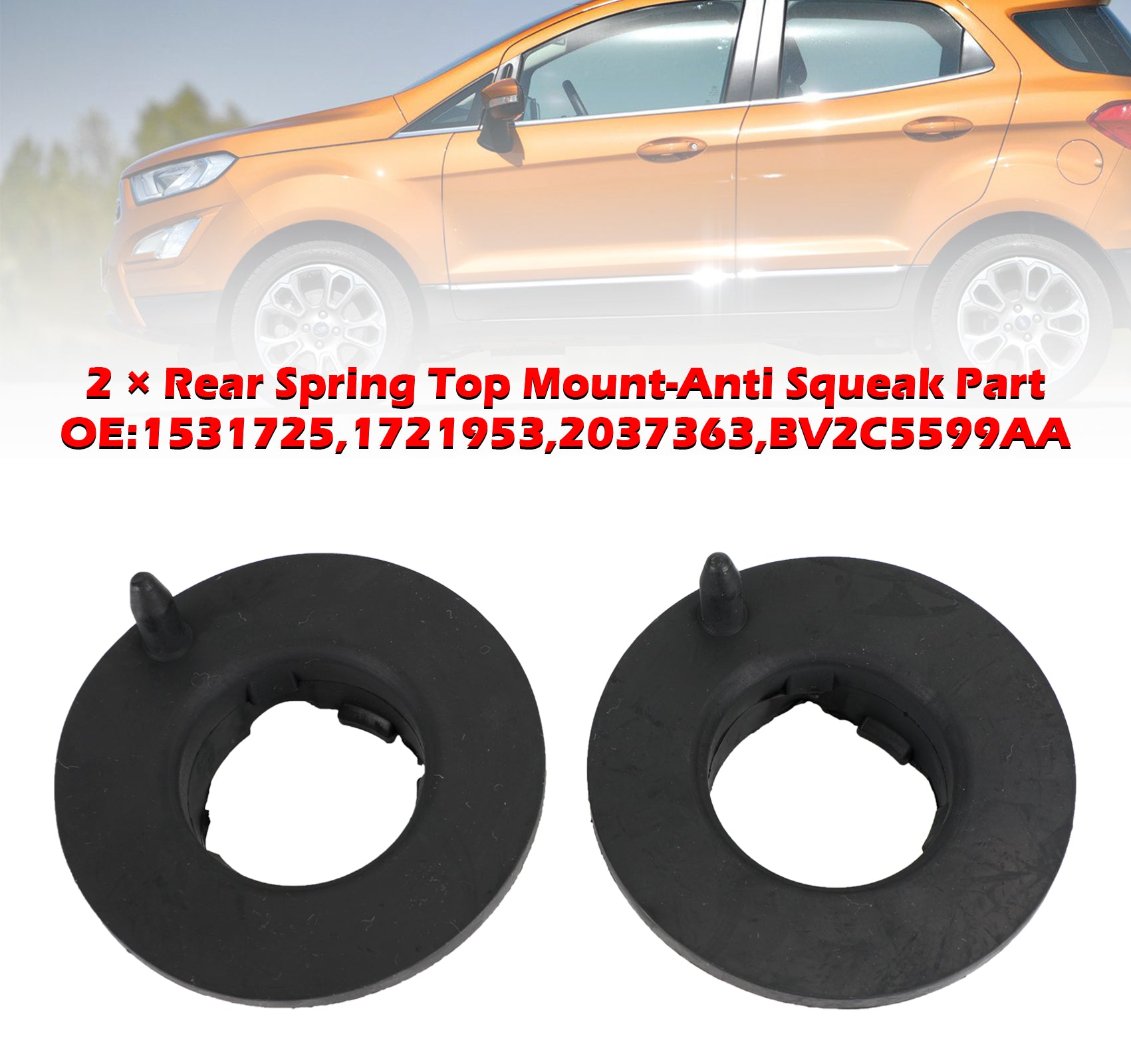 2 × Rear Spring Top Mount-Anti Squeak Part pour Ford Fiesta Mk7 09-17 1531725