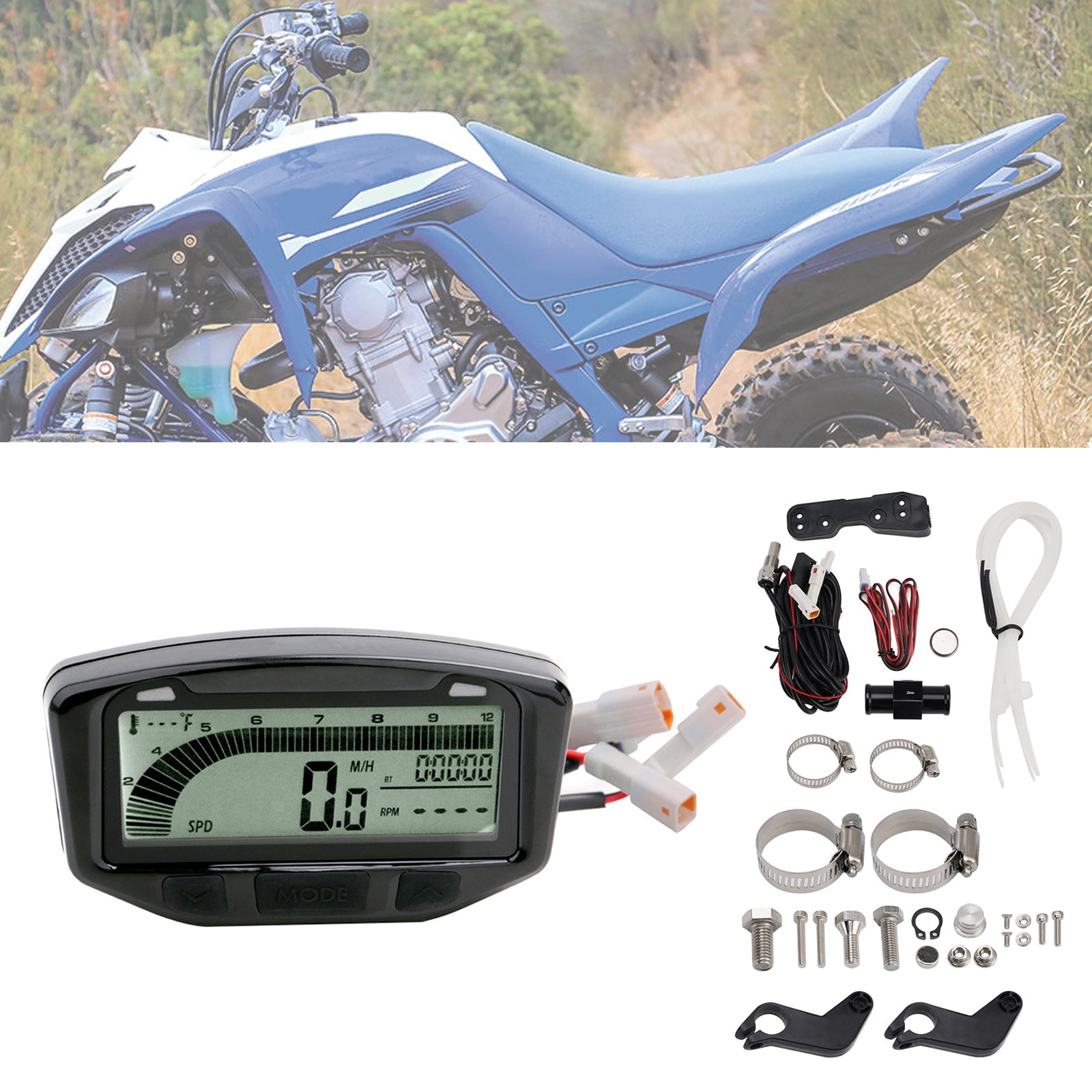 Velocímetro, odómetro y tacómetro digital LCD para Yamaha Raptor 700 (2006-2024).