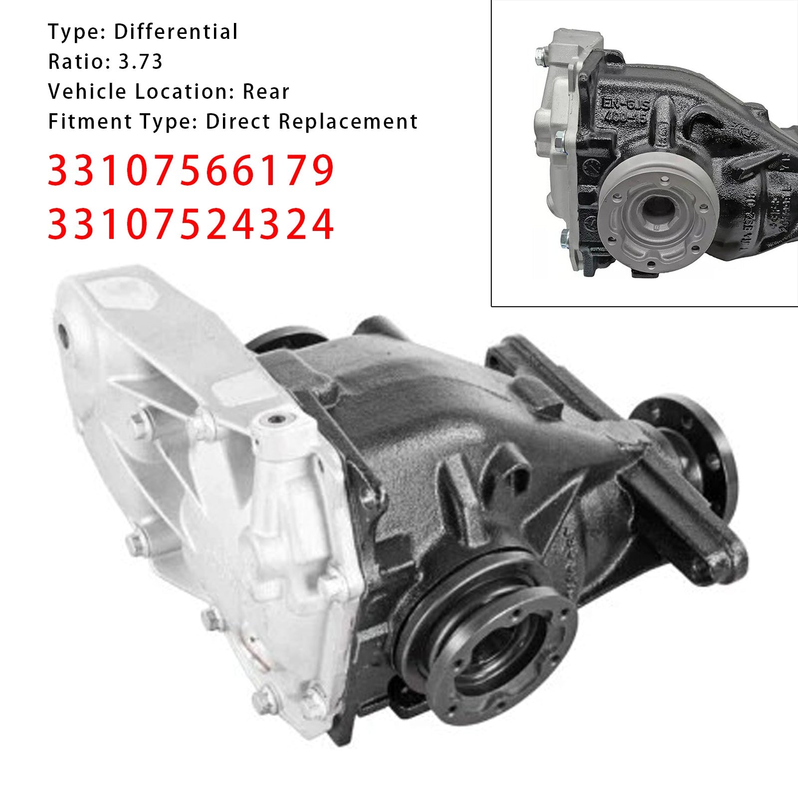 Tylny różnicowy BMW 1 E81 E87 2004-2013, Raport 3.73, 33107566179