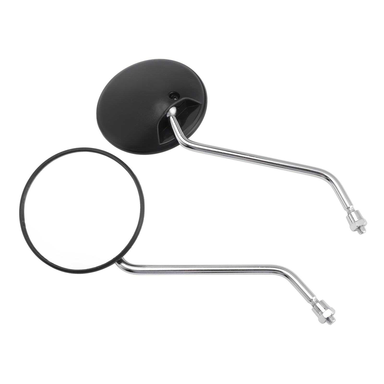 Paire de rétroviseurs ronds noirs pour scooter/cyclomoteur Piaggio Vespa, diamètre 8 mm, compatibilité universelle