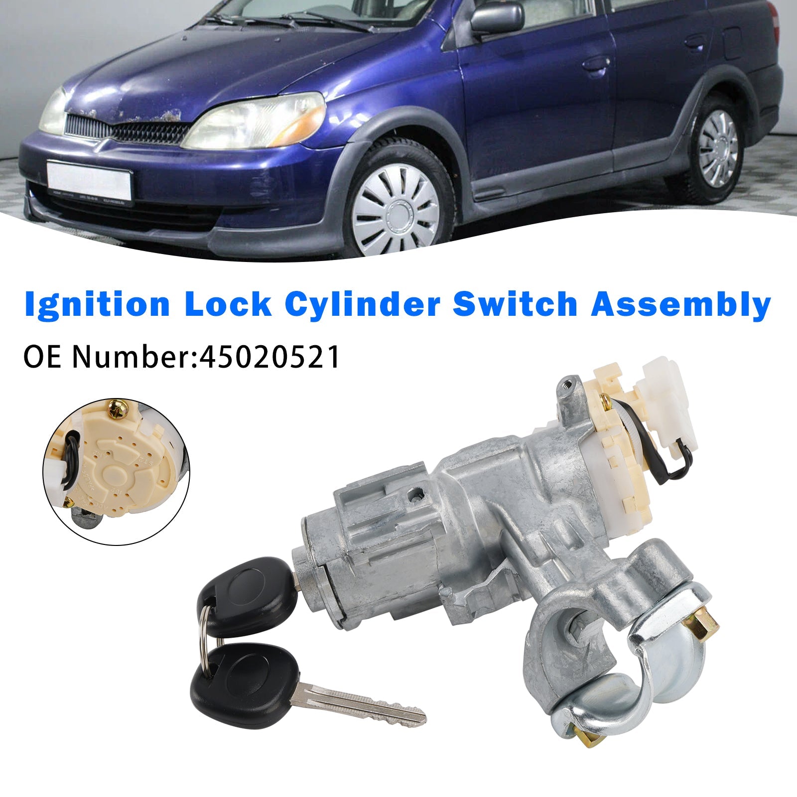 Conjunto de cilindro de cerradura de encendido 45020521 para Toyota Echo 2000-2005