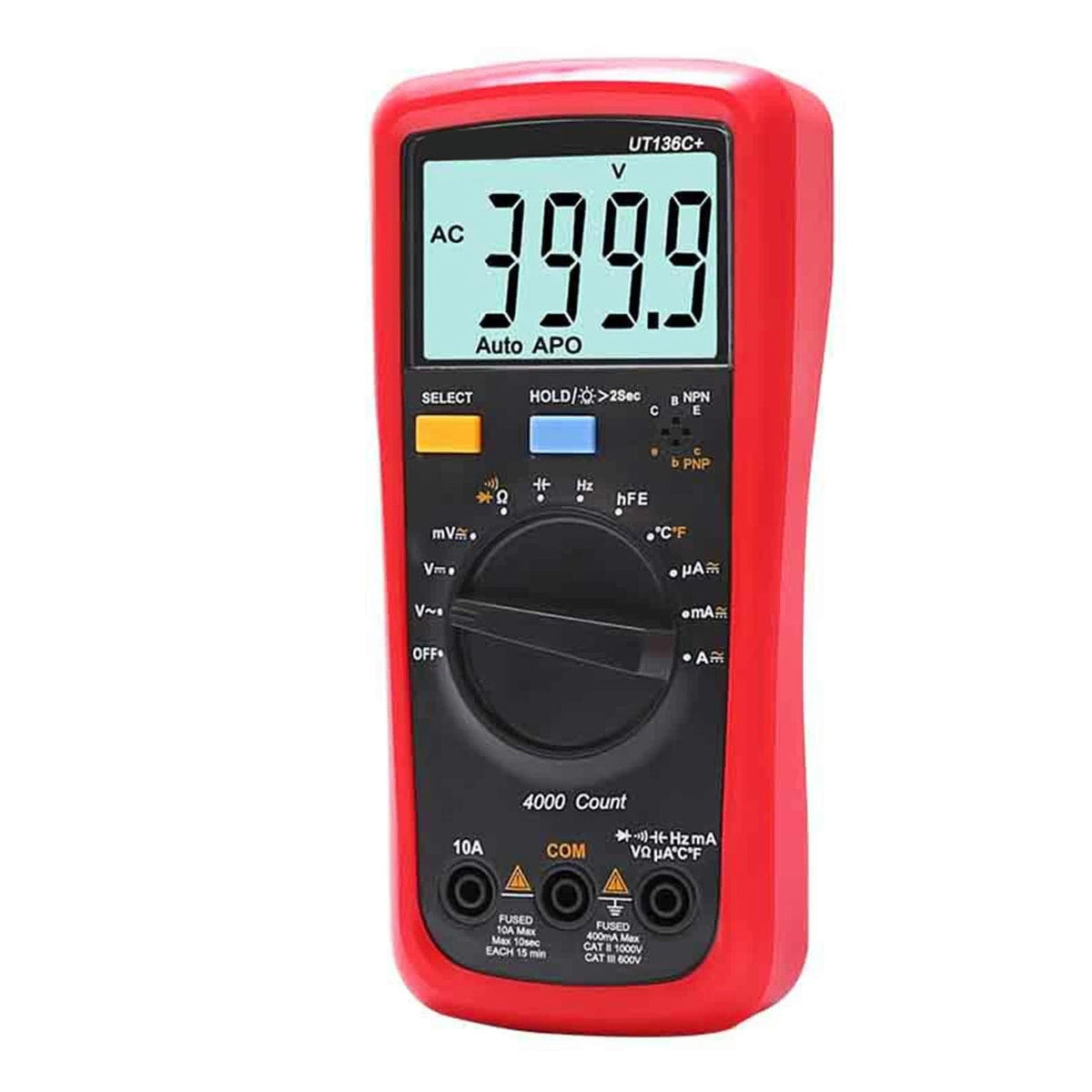 UT136C+ digitale multimeter: AC/DC-multimetertester, voltmeter, ampèremeter, ohmmeter