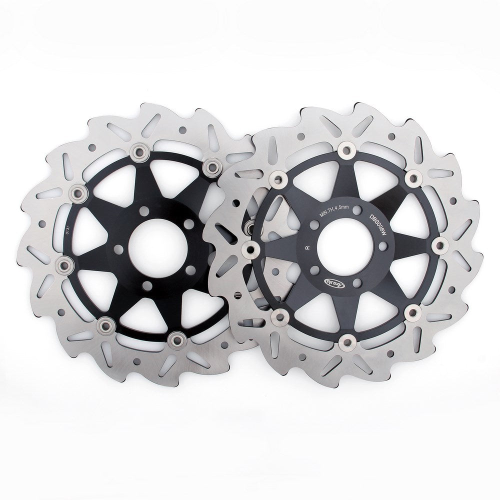 Par de discos de freno delantero ondulado para Kawasaki ZX-6R, ZX600, Ninja ZX600F (1995-1997)