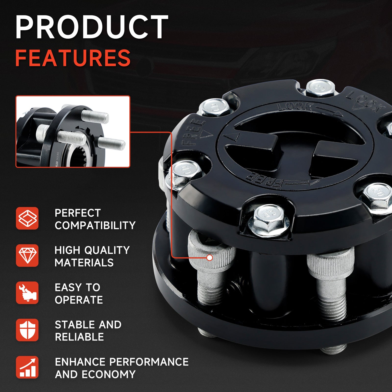 2x prosta vozlišča za kolesa za Holden Rodeo Jackaroo Colorado Isuzu D-Max 17 Spline Generic