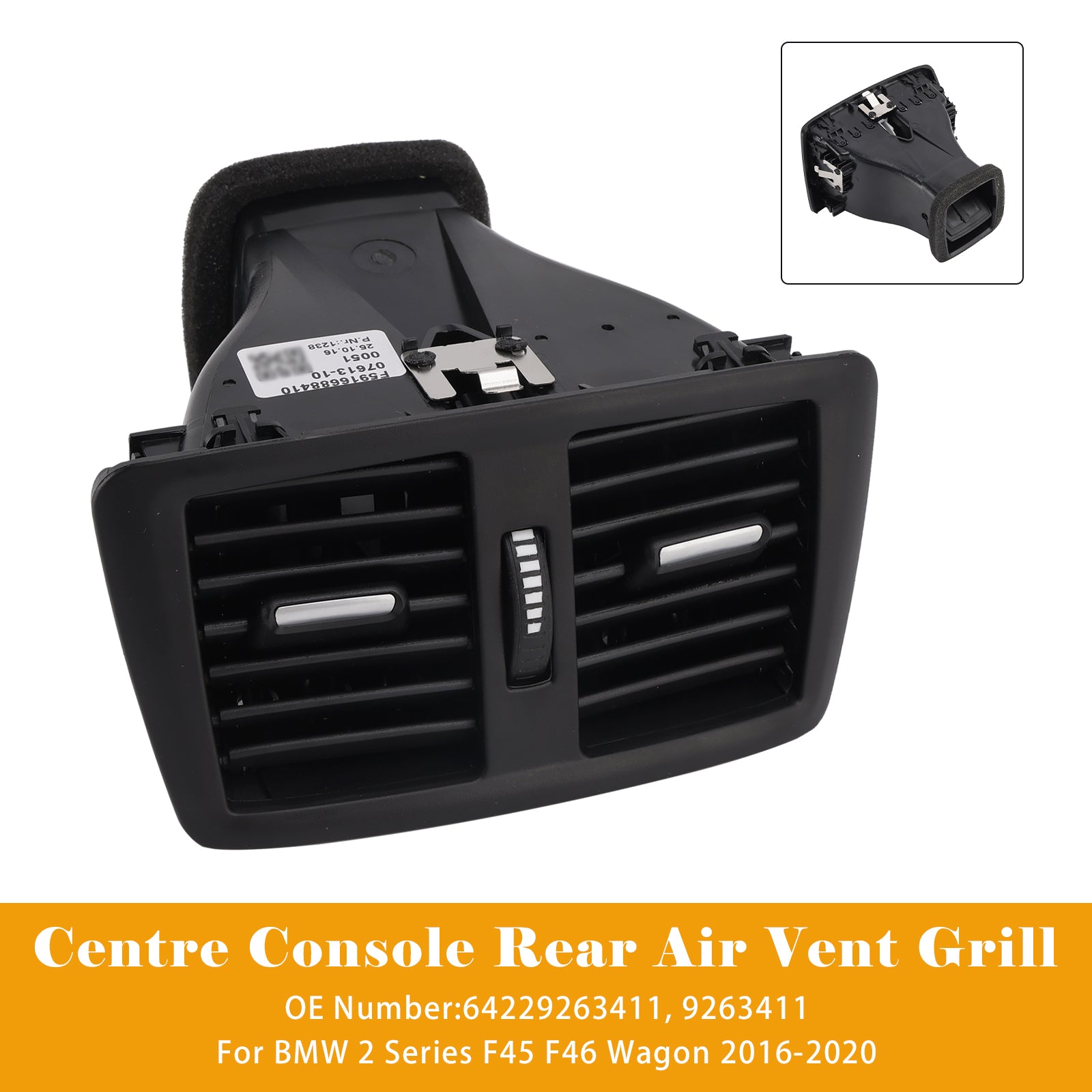 Raster van&Ventilatieopening middenconsole achterin voor BMW 2 Serie F45 F46 Touring (2016-2020) - Onderdeelnummer 9263411